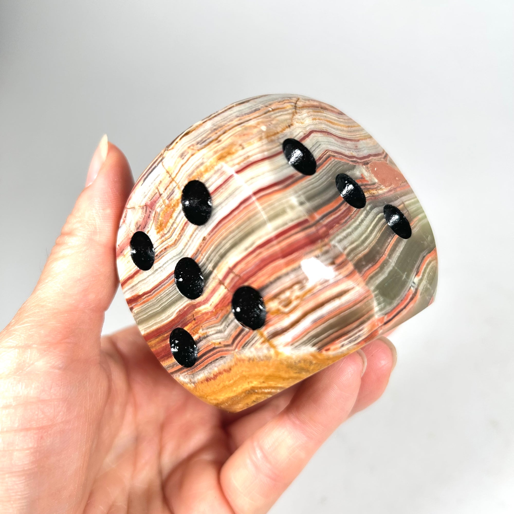 Vintage Die Shaped Striped Agate Paperweight
