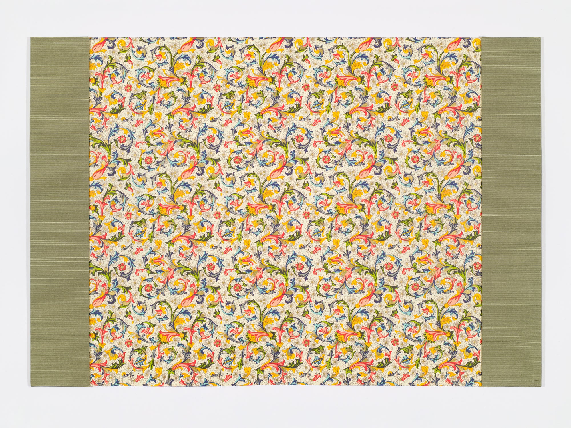 Traditional Italian Desk Blotter / Desk Pad in Green Florentine Pattern