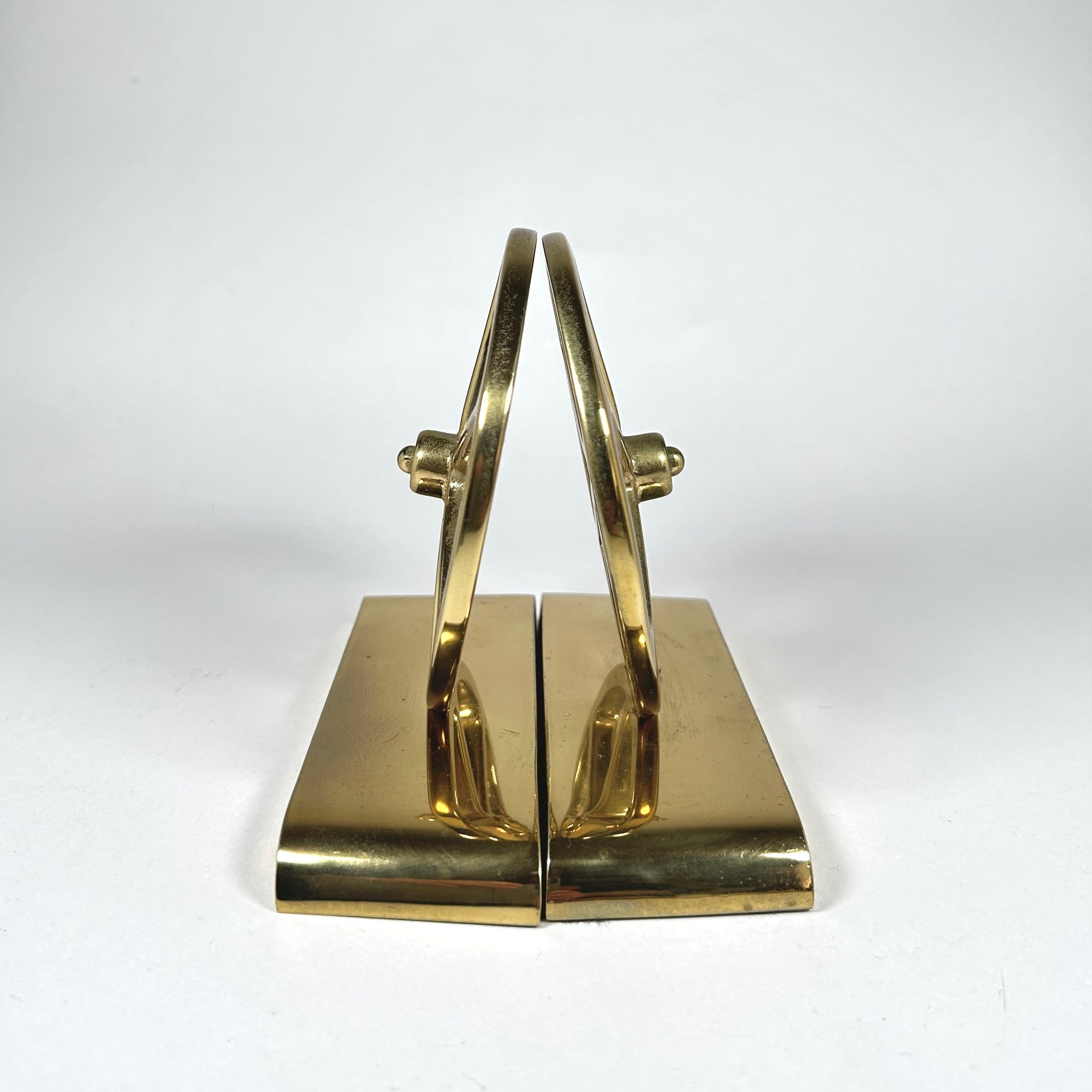 Vintage Classic Brass Wheel Bookends