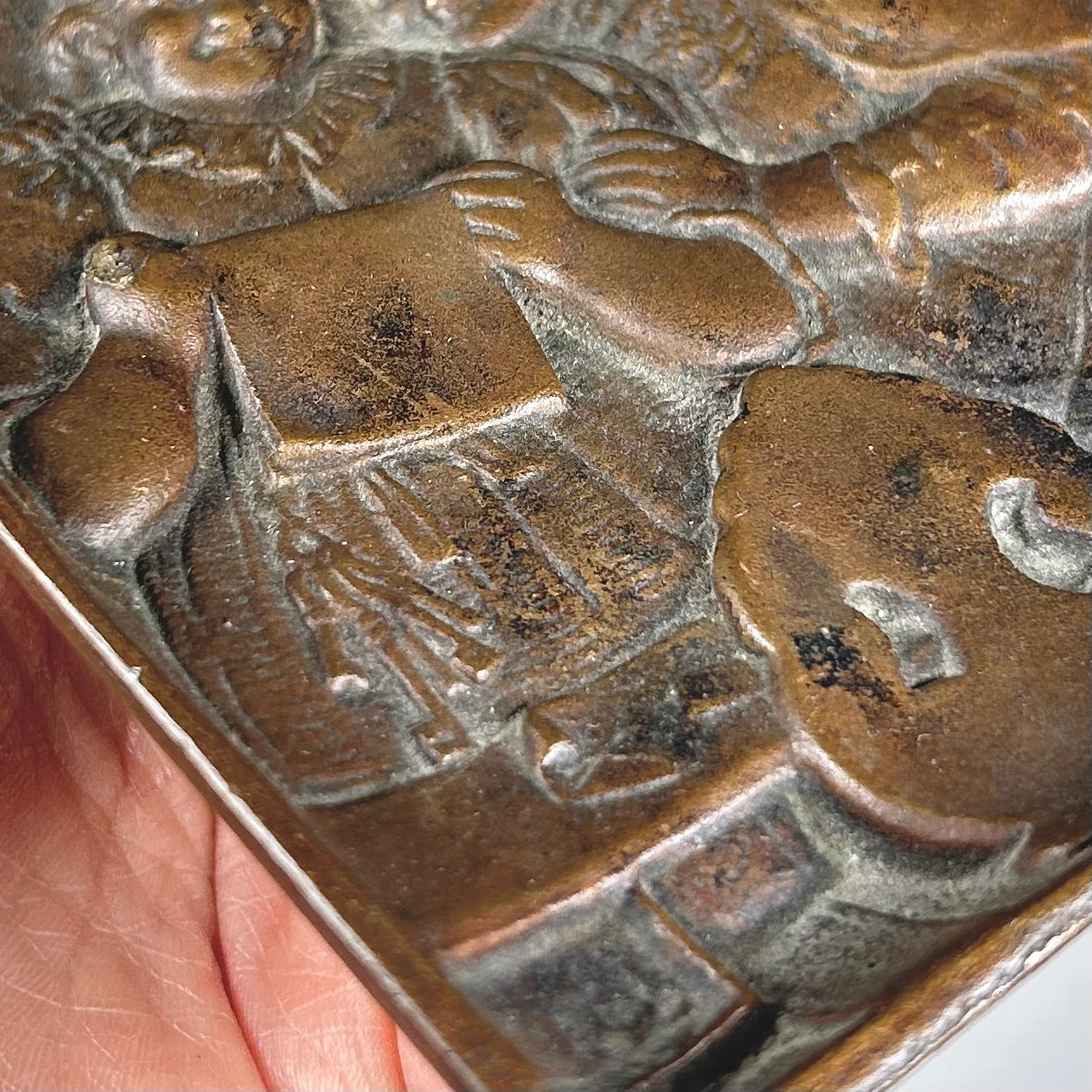 Vintage Metal Trinket Dish with Two Women