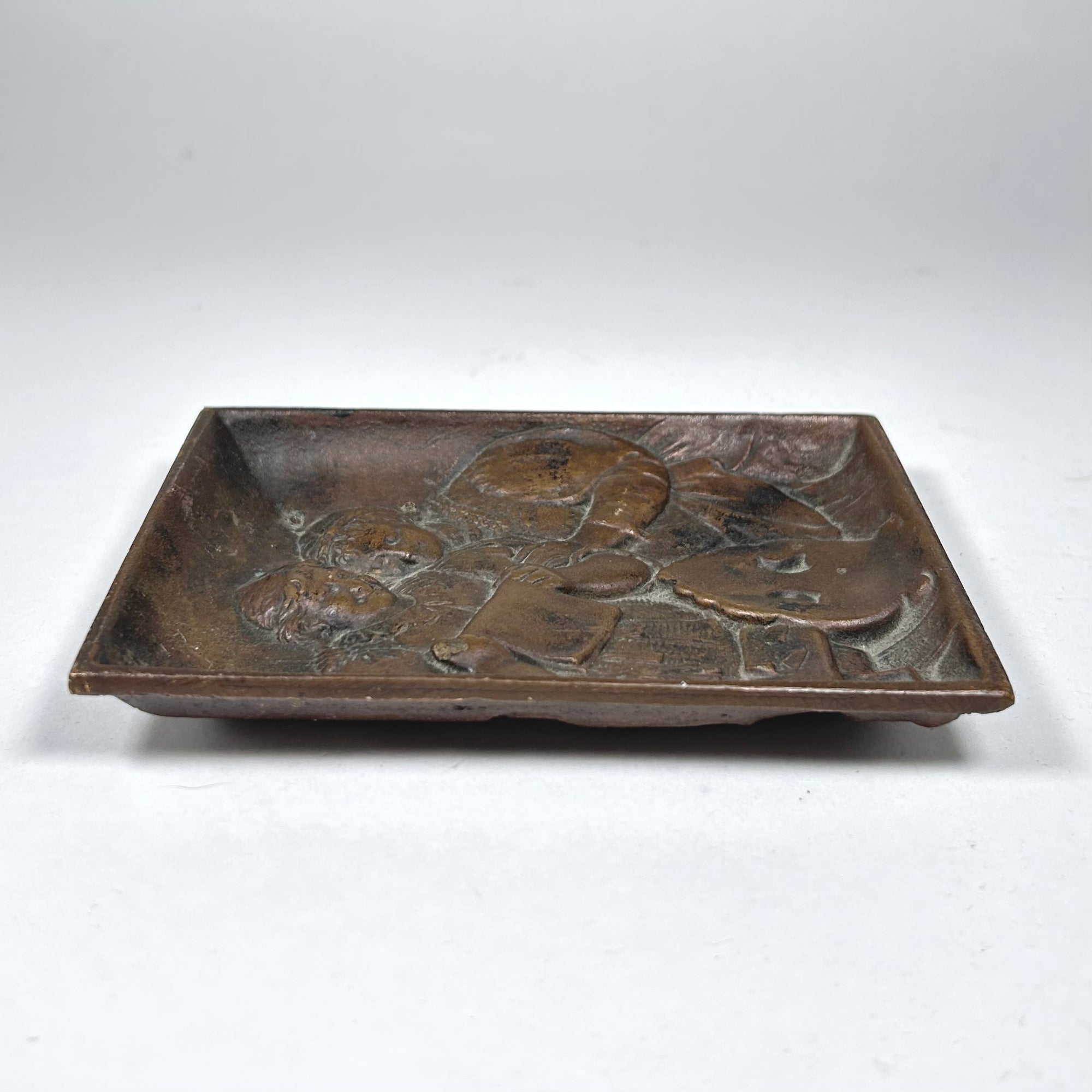 Vintage Metal Trinket Dish with Two Women