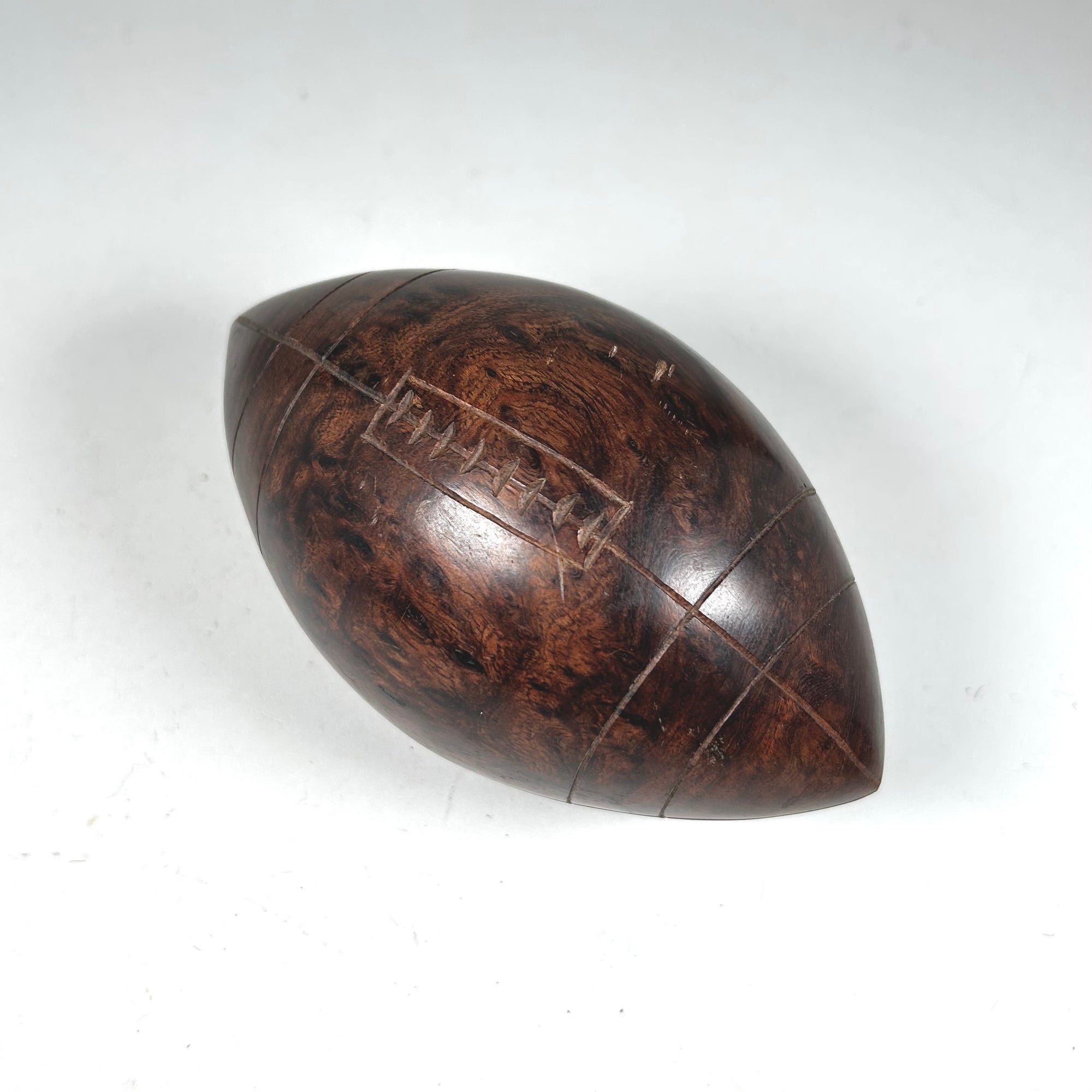 Hardwood Carved Football Desk Toy