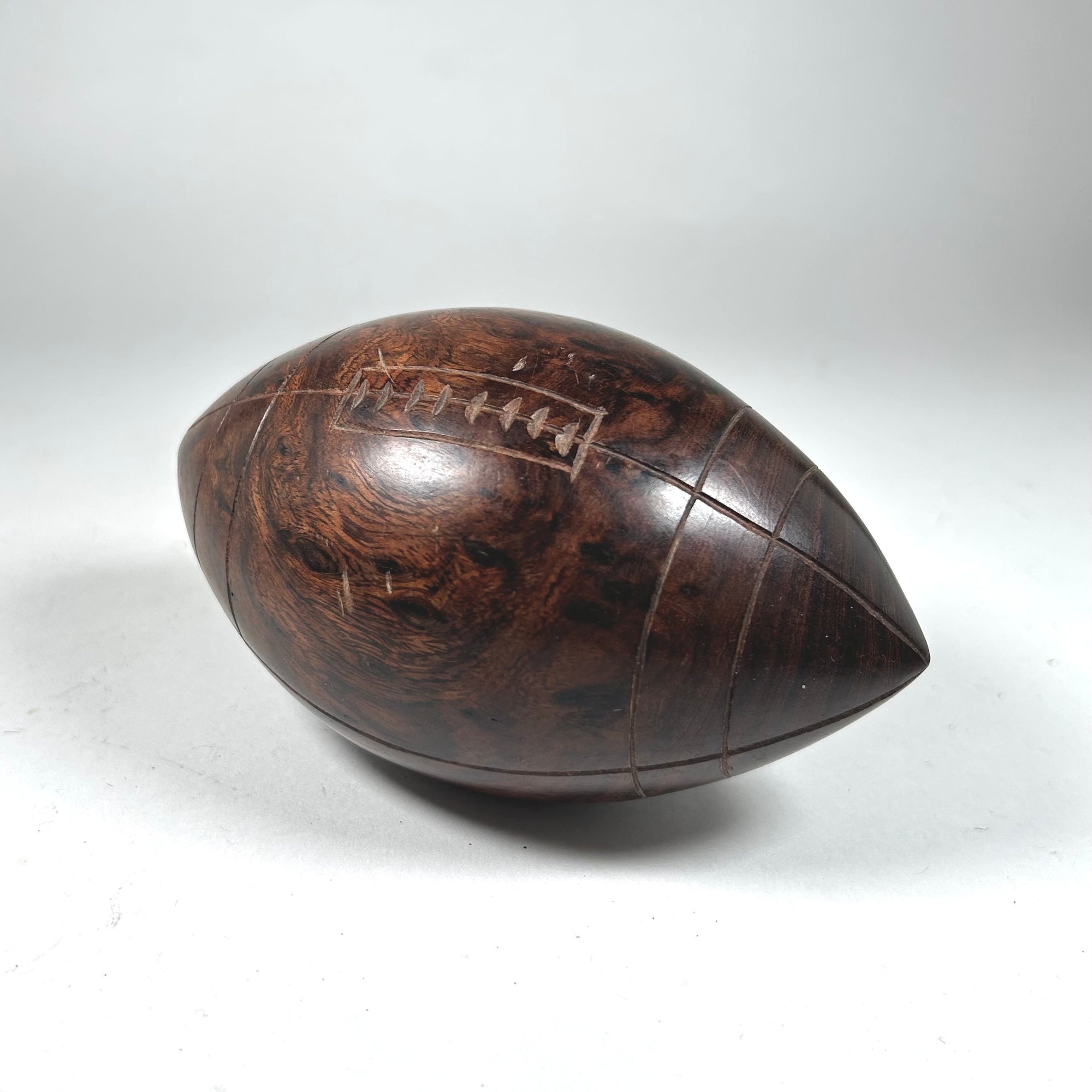 Hardwood Carved Football Desk Toy