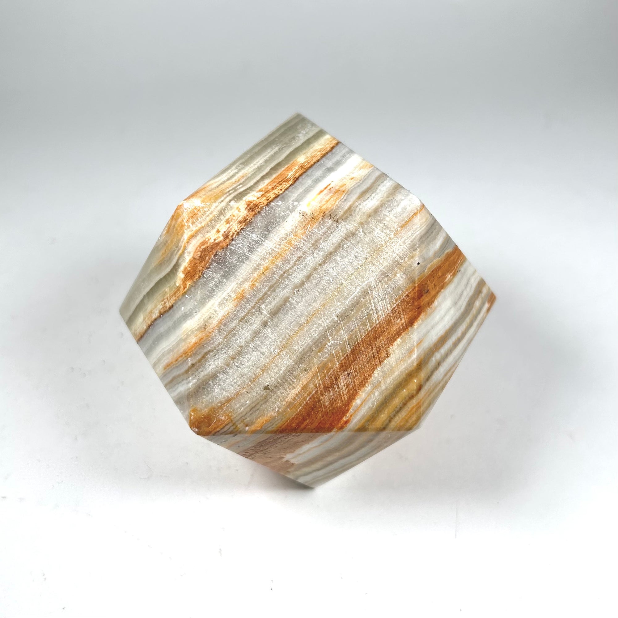 Vintage Agate Pen Holder in a Geometric Shaped