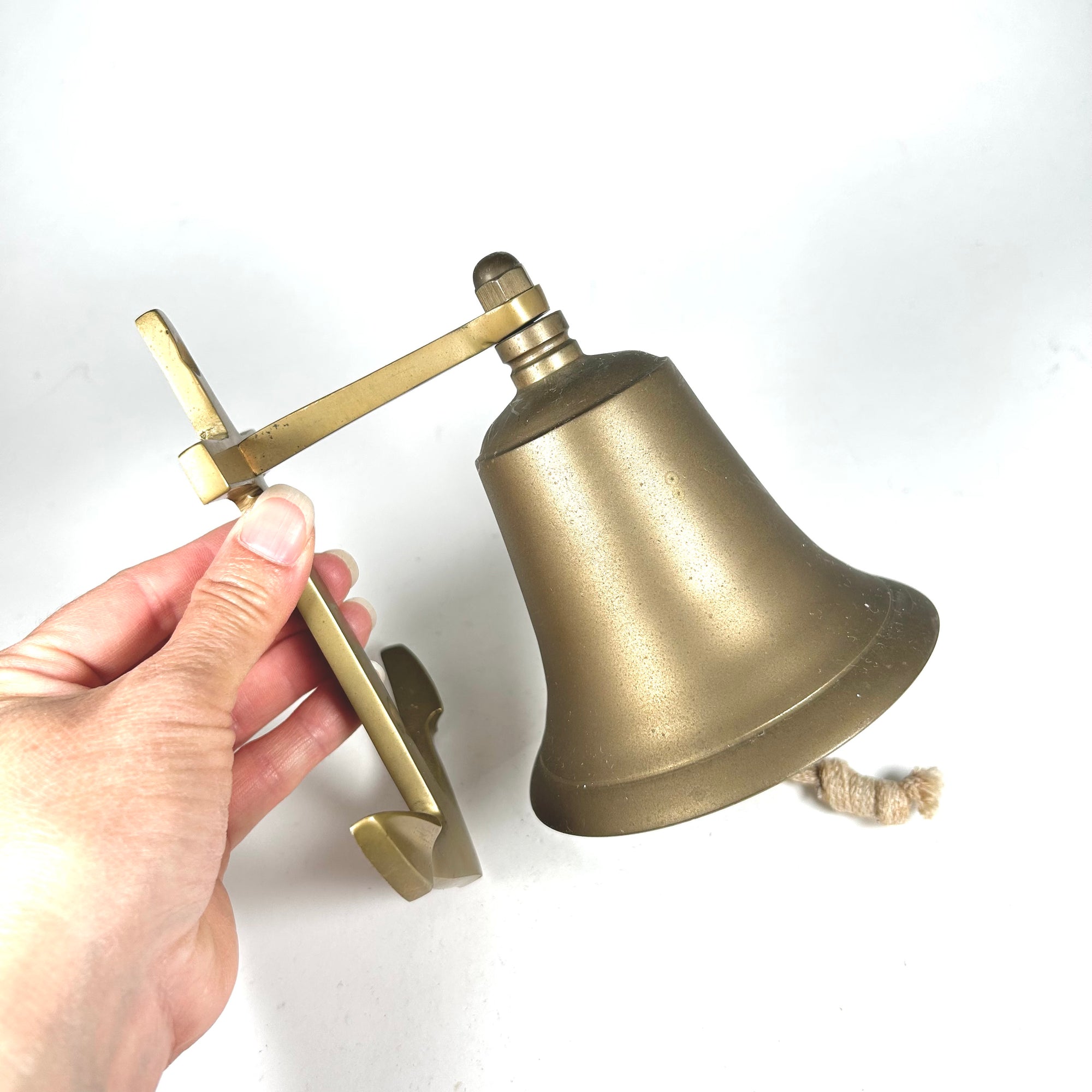 Vintage Wall Mounted Brass Bell with Anchor