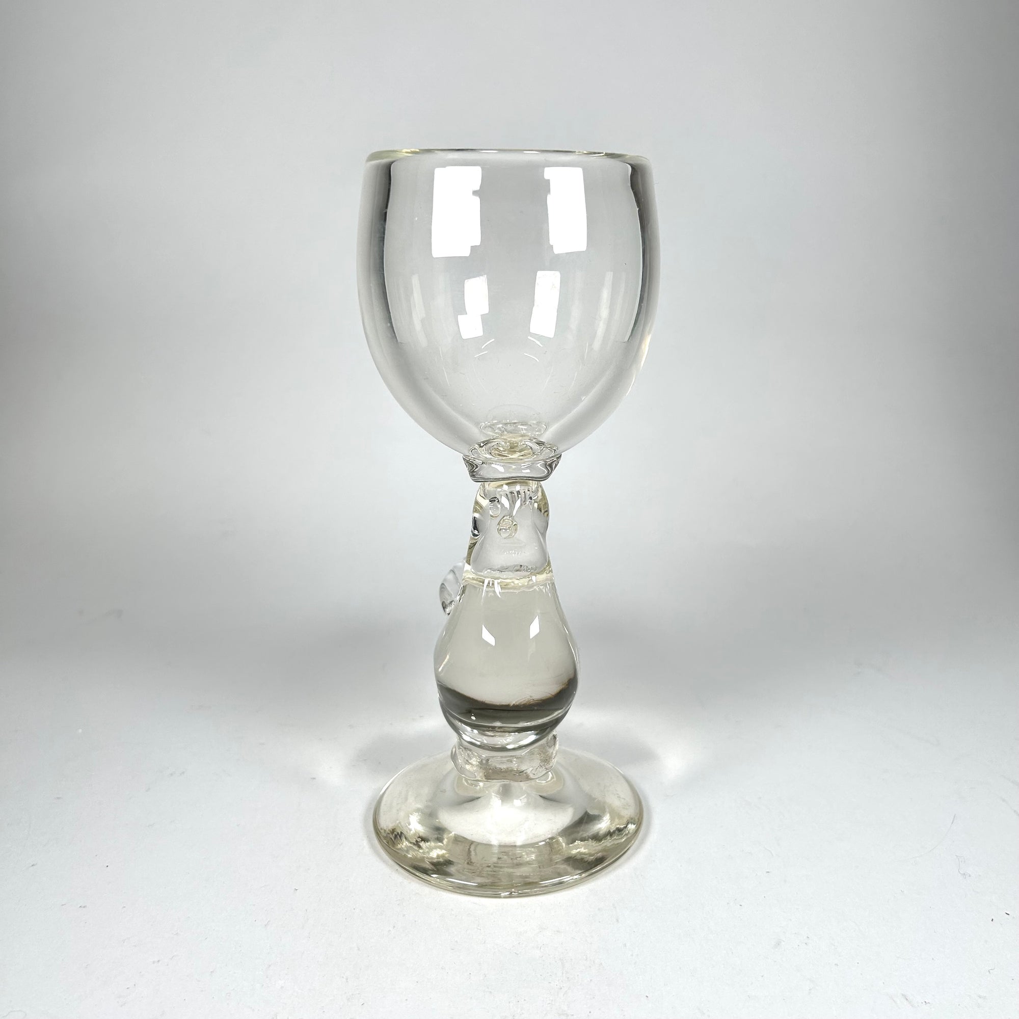 Art Glass Bird Tall Goblet Vase