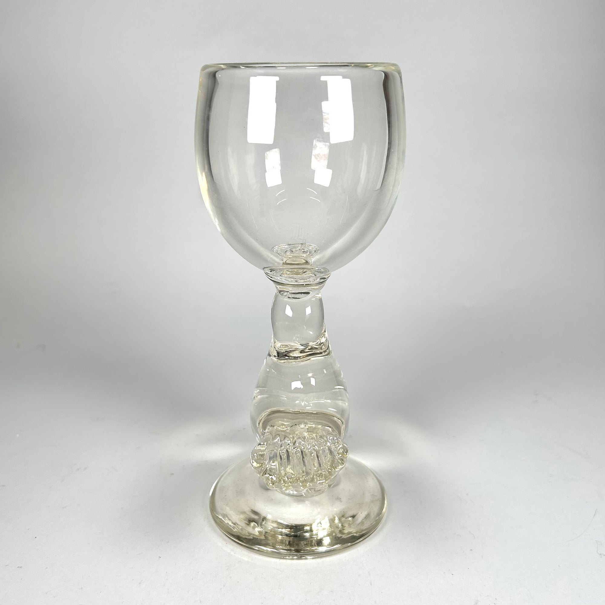 Art Glass Bird Tall Goblet Vase