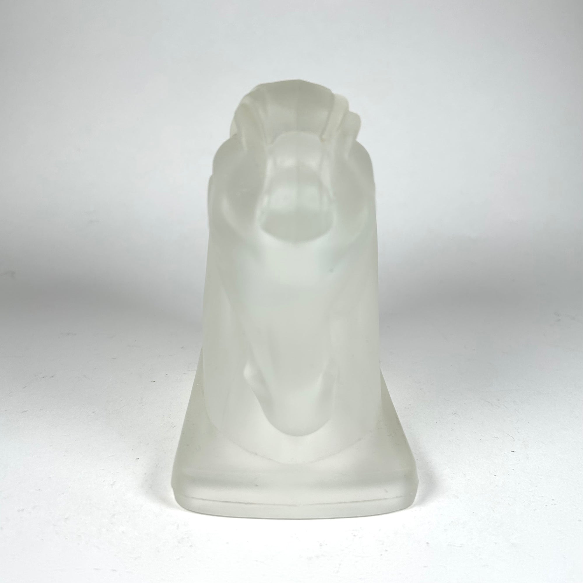 Art Deco Style Horse Head Single Bookend in Frosted Glass