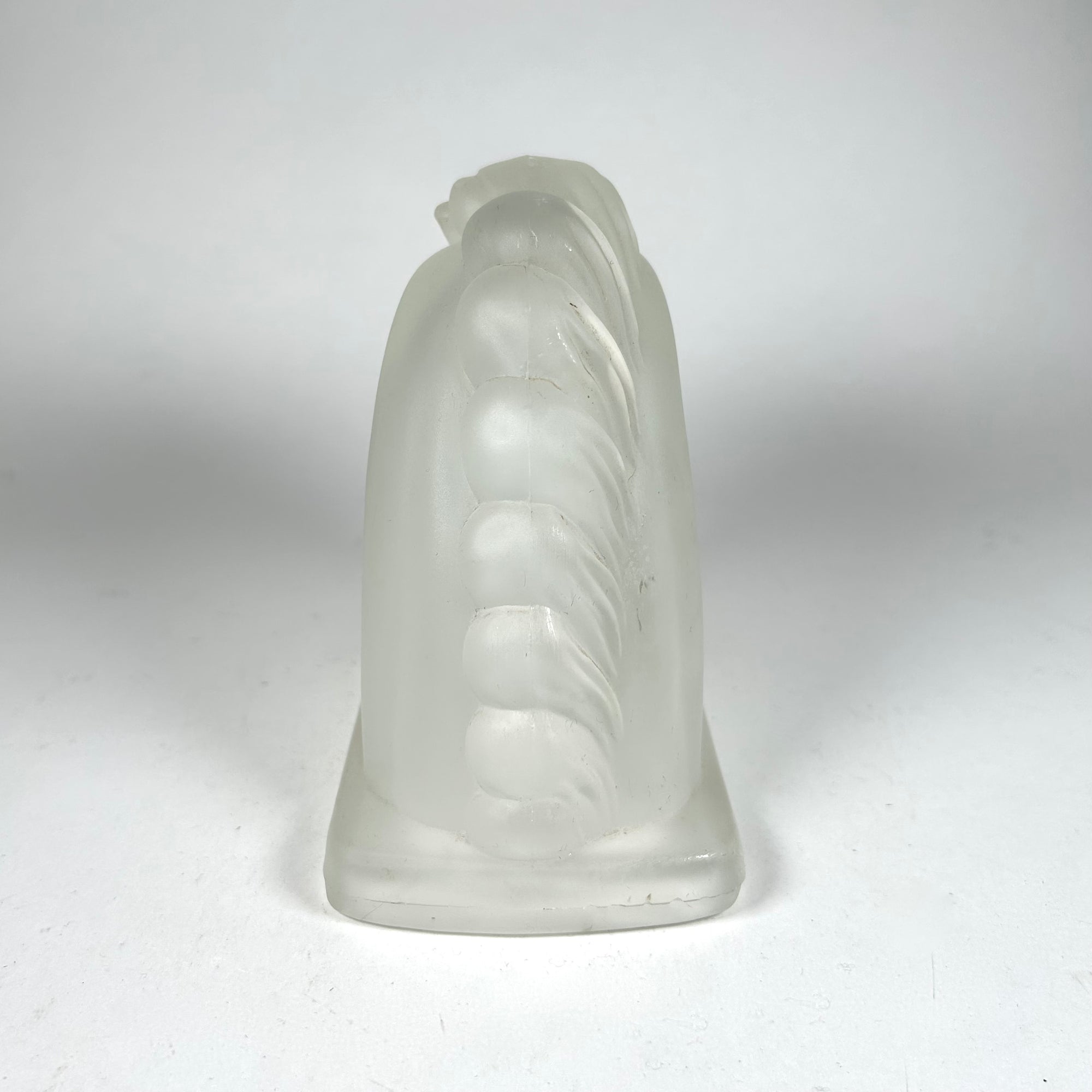 Art Deco Style Horse Head Single Bookend in Frosted Glass