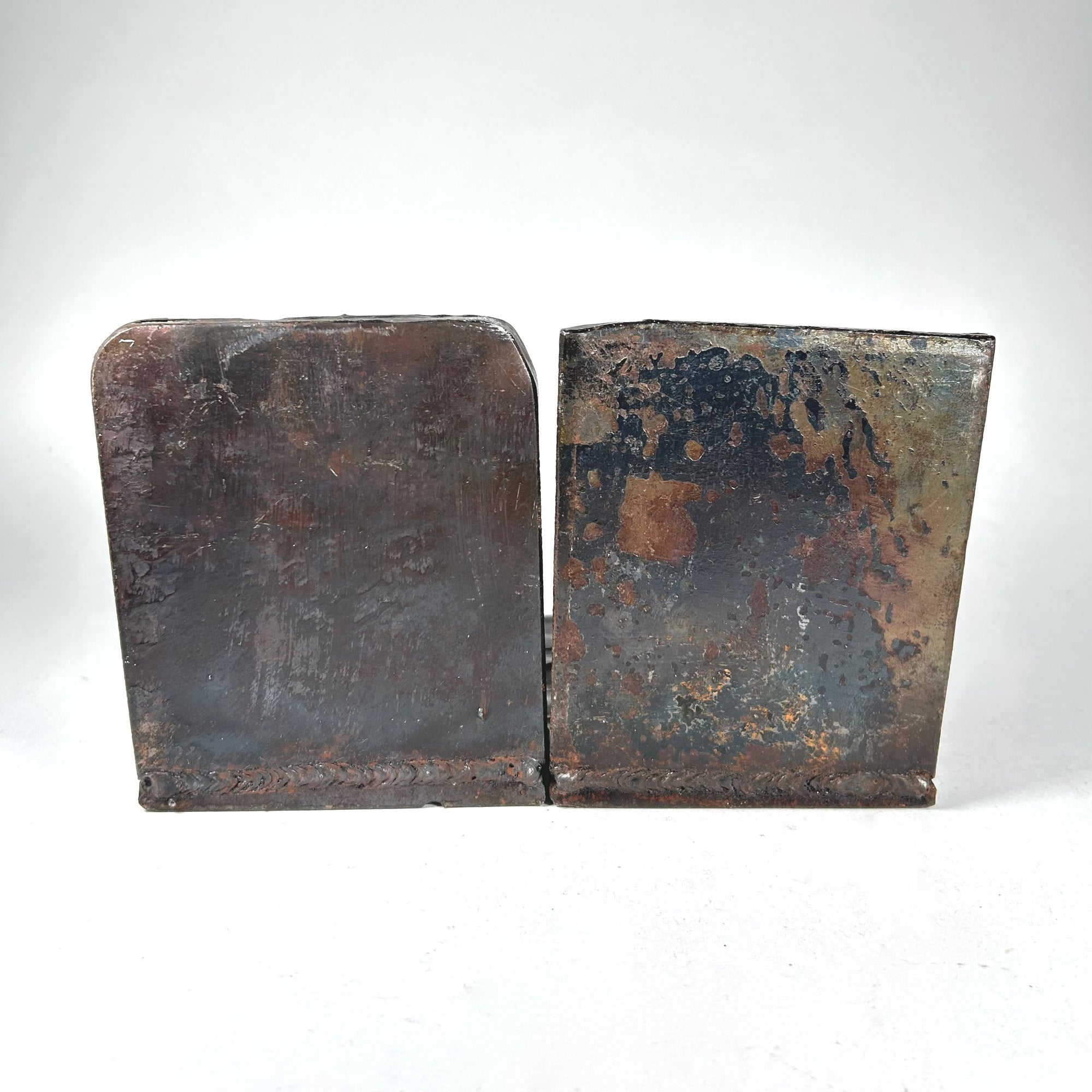 Unique Industrial Textured Heavy Metal Bookends