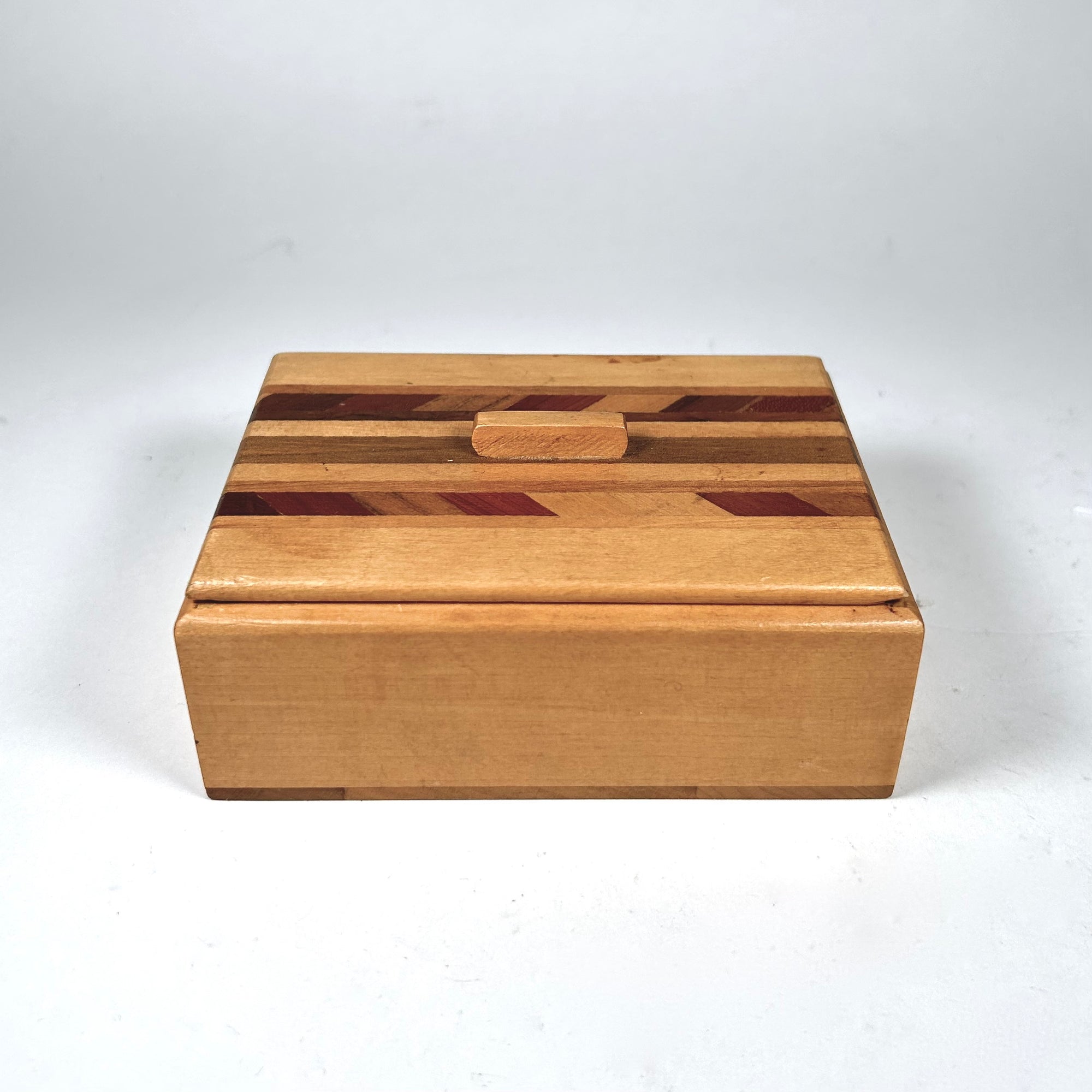 Vintage Inlayed Wood Parquetry Small Box