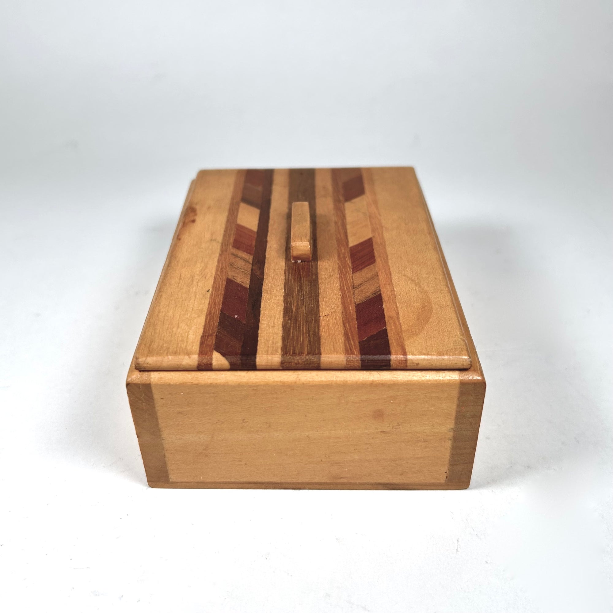 Vintage Inlayed Wood Parquetry Small Box