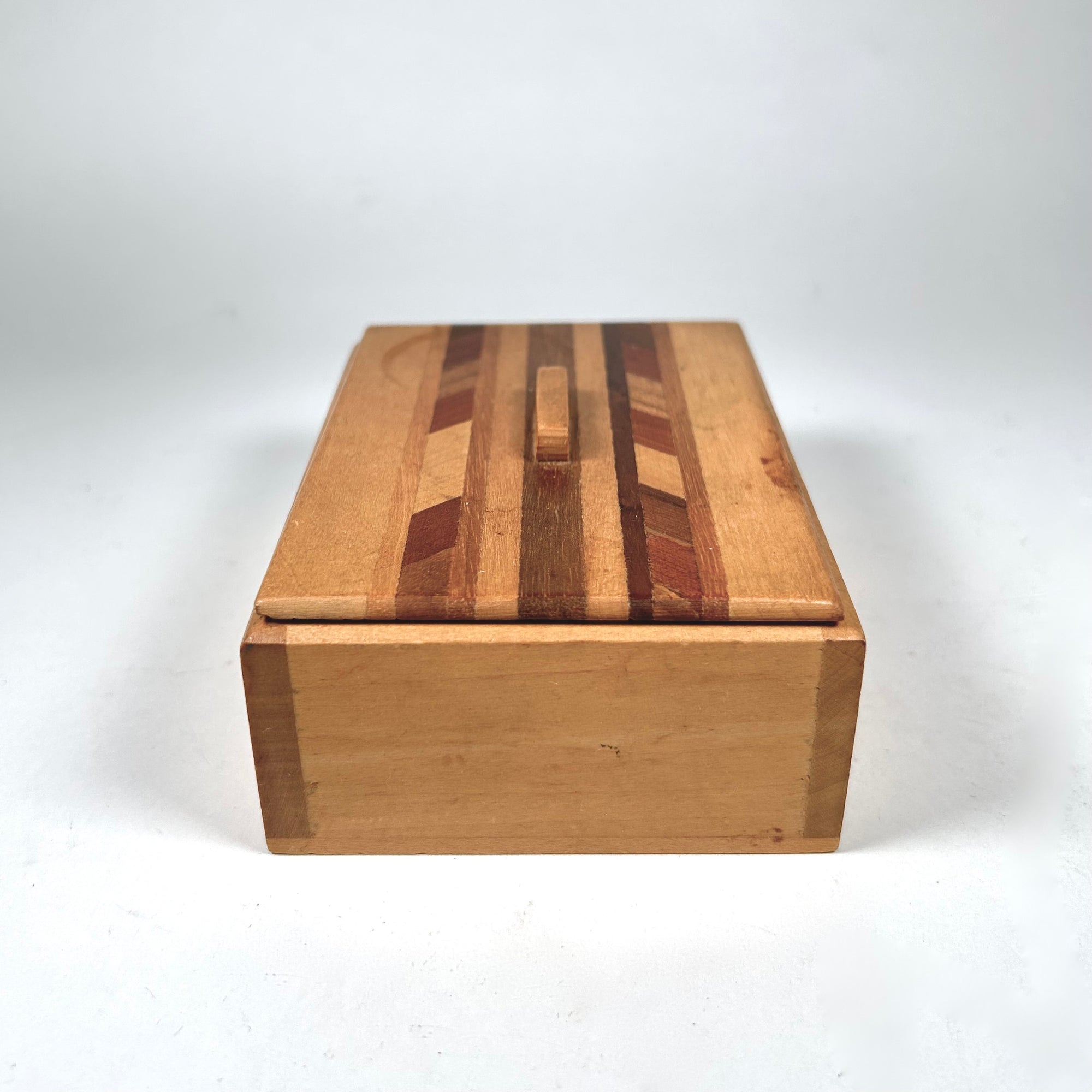 Vintage Inlayed Wood Parquetry Small Box