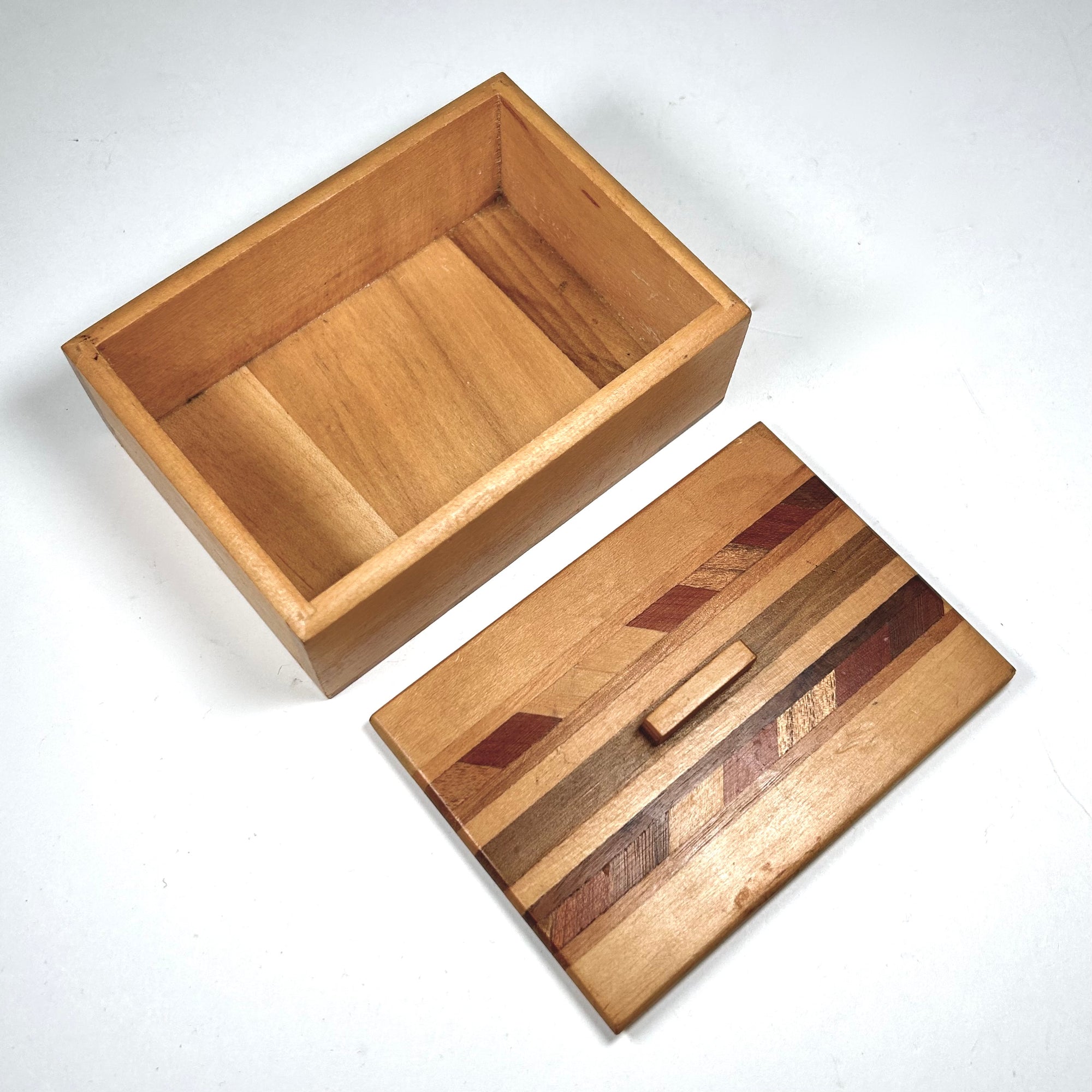 Vintage Inlayed Wood Parquetry Small Box