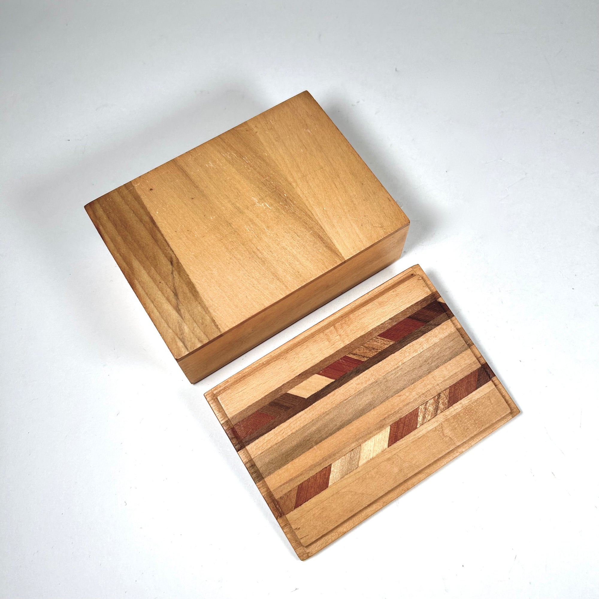 Vintage Inlayed Wood Parquetry Small Box