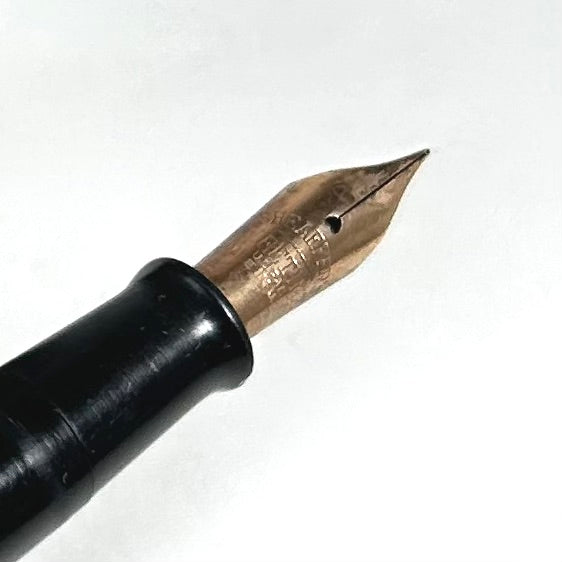 Vintage Sheaffer's Black Glass Pen Holder and Fountain Pen
