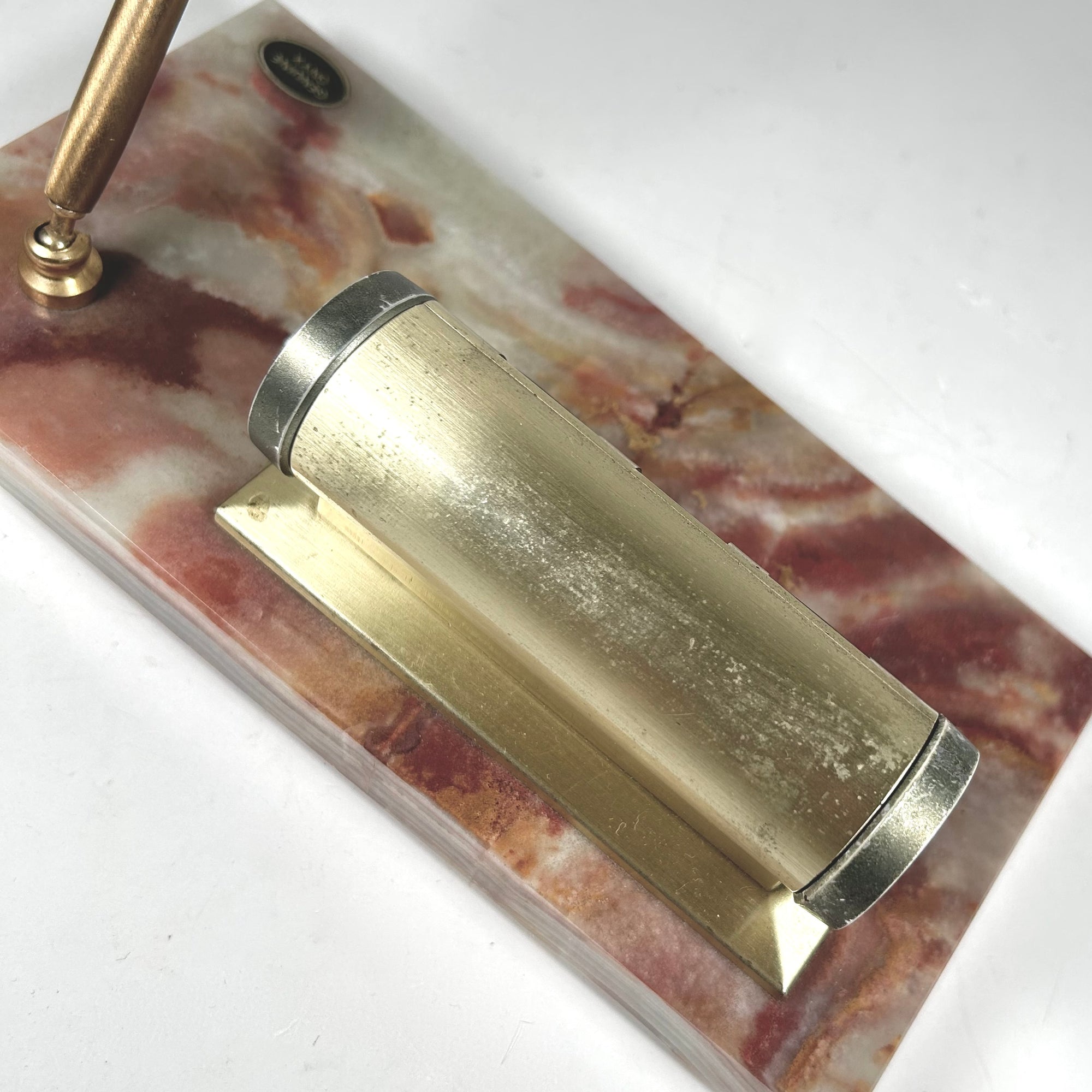 Vintage Scotto Perpetual Calendar and Pen Stand on Agate