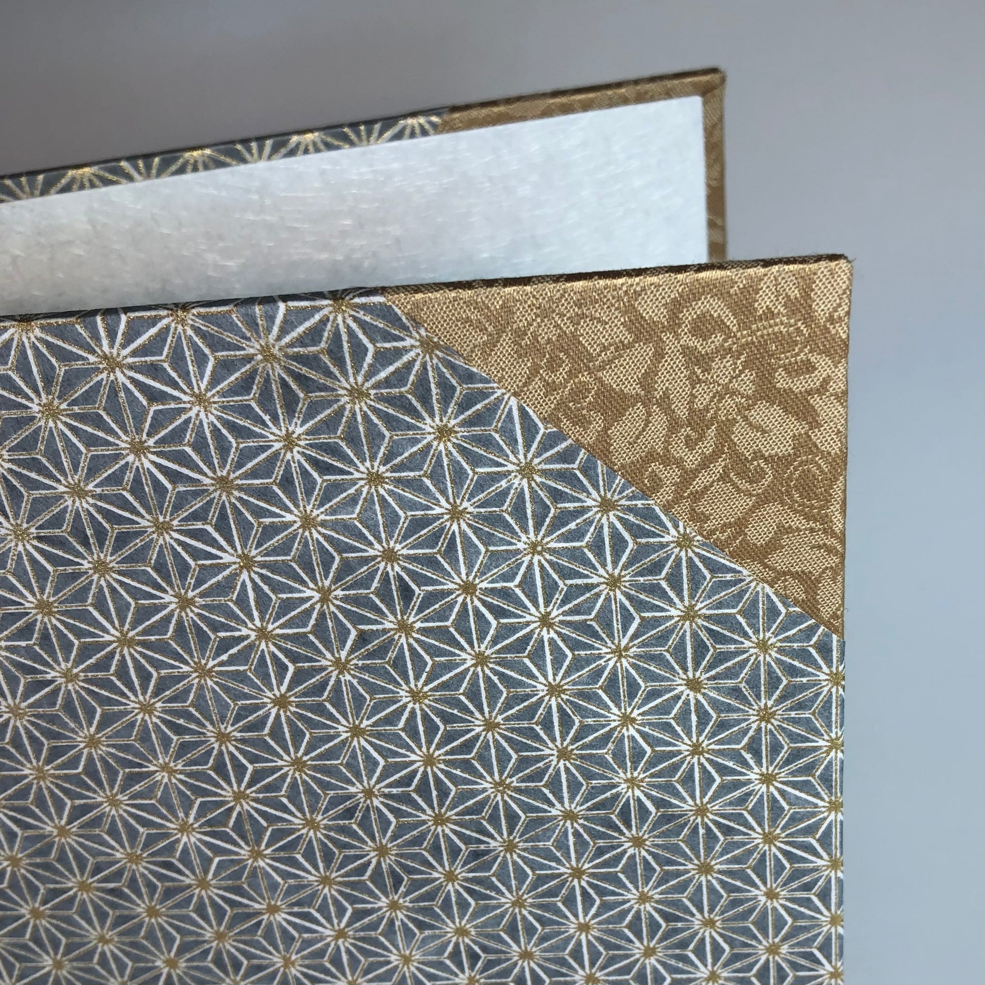 Desk Organizer Folio in Gold and Gray
