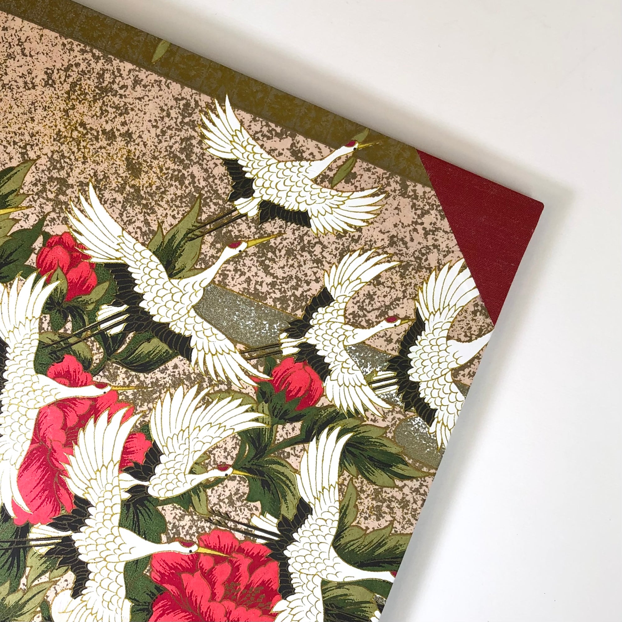 Desk Organizer Folio with Japanese Red Cranes