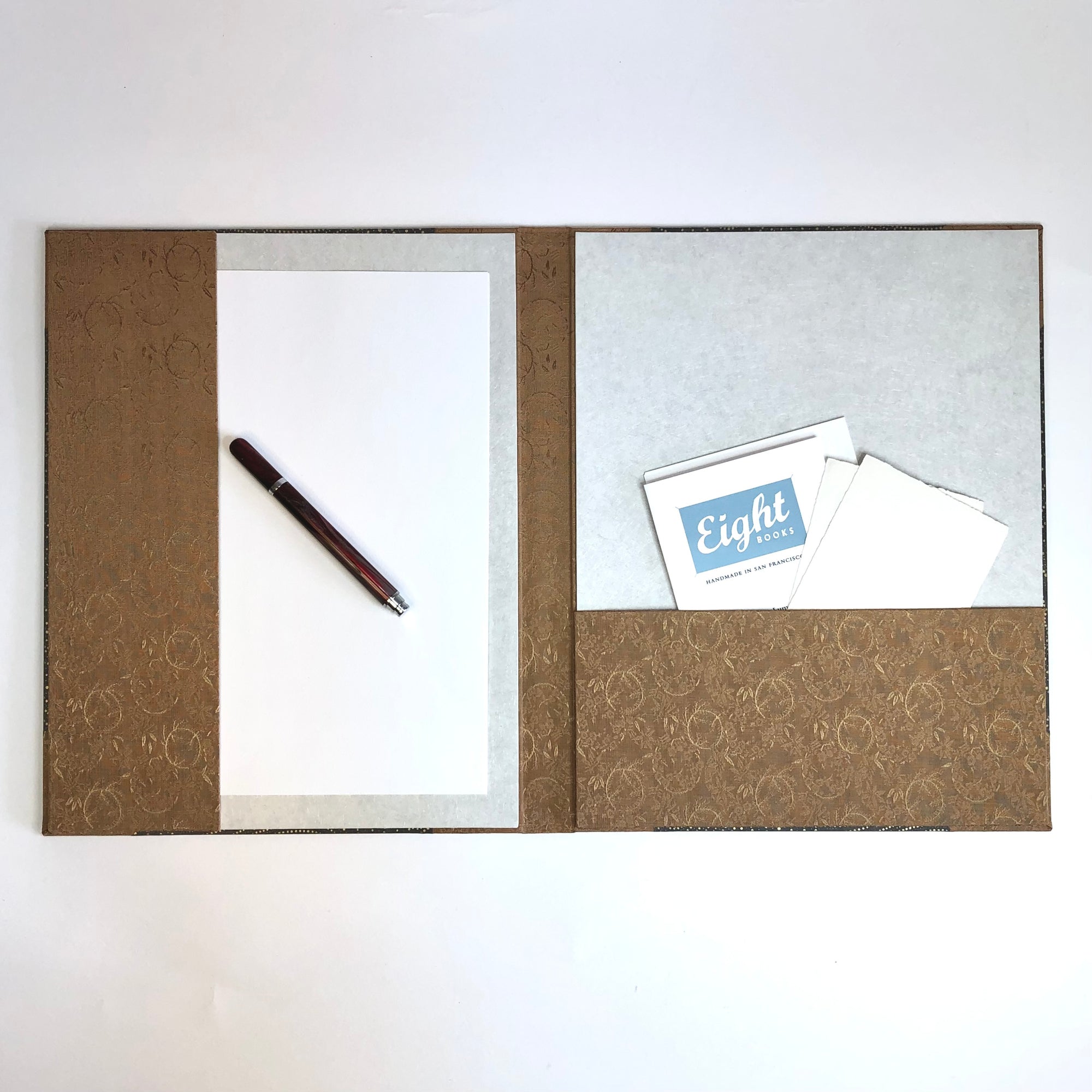 Desk Organizer Folio in Calm Brown and Dark Gray