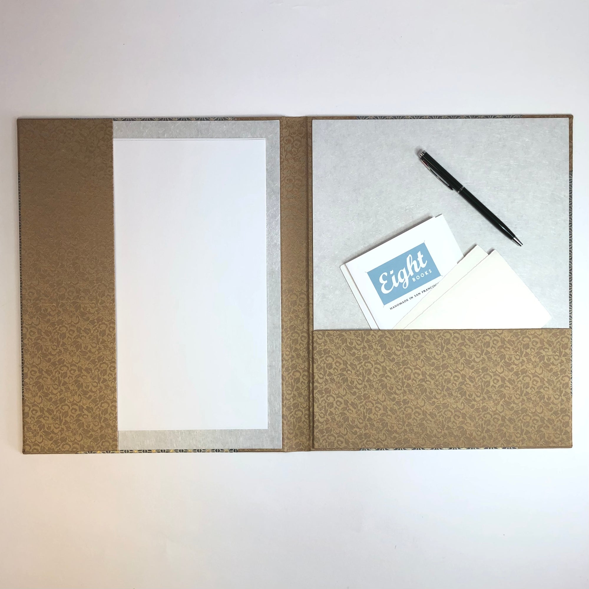 Desk Organizer Folio in Gold and Gray