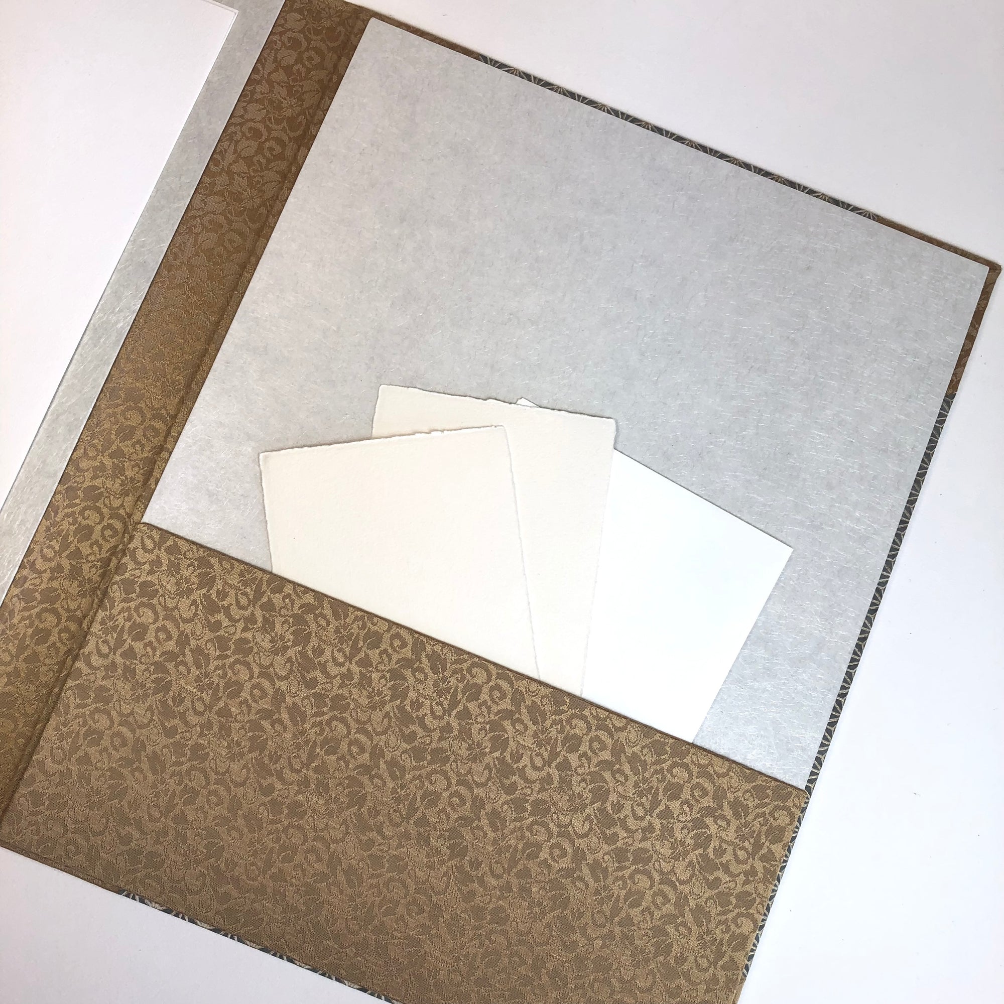 Desk Organizer Folio in Gold and Gray