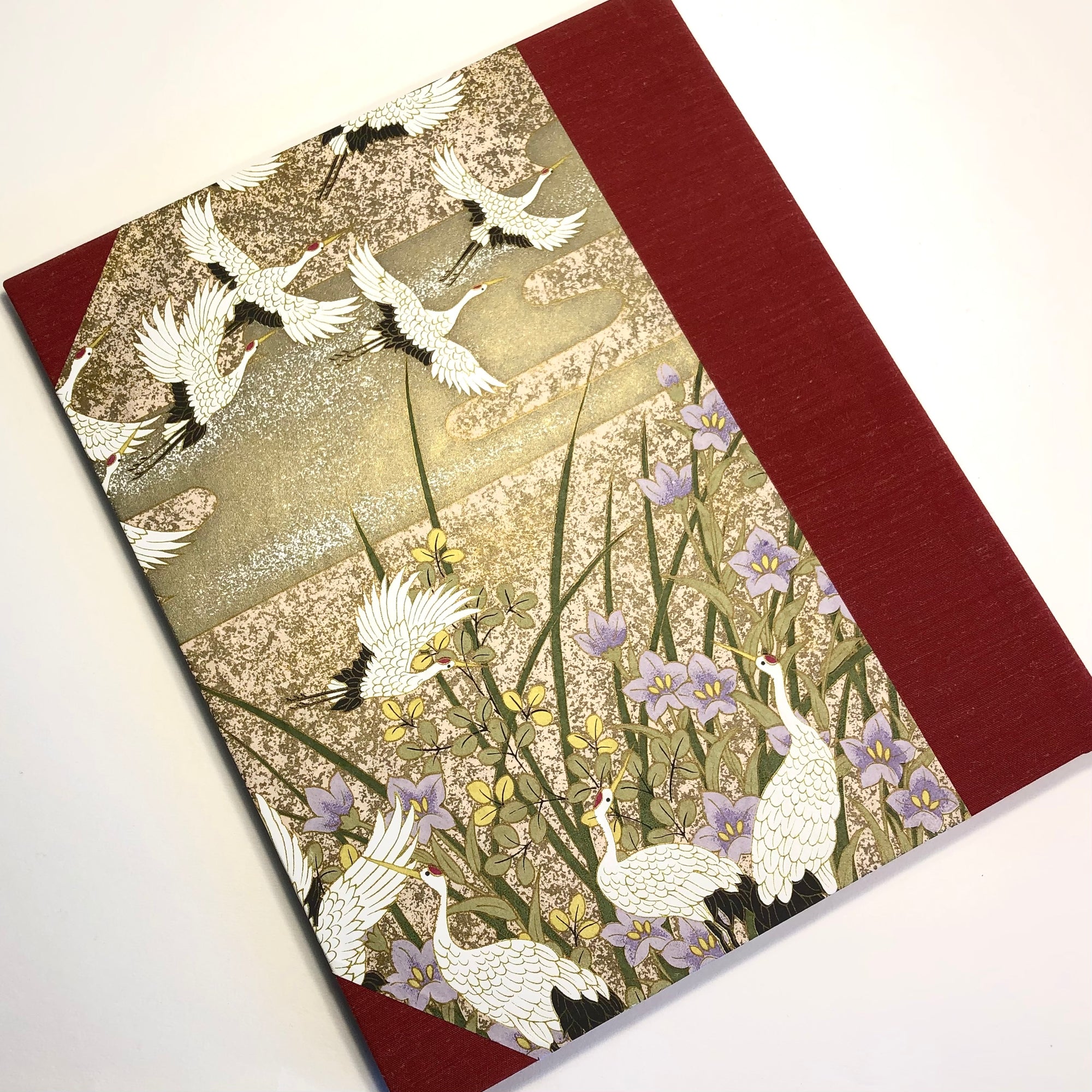 Desk Organizer Folio with Japanese Red Cranes