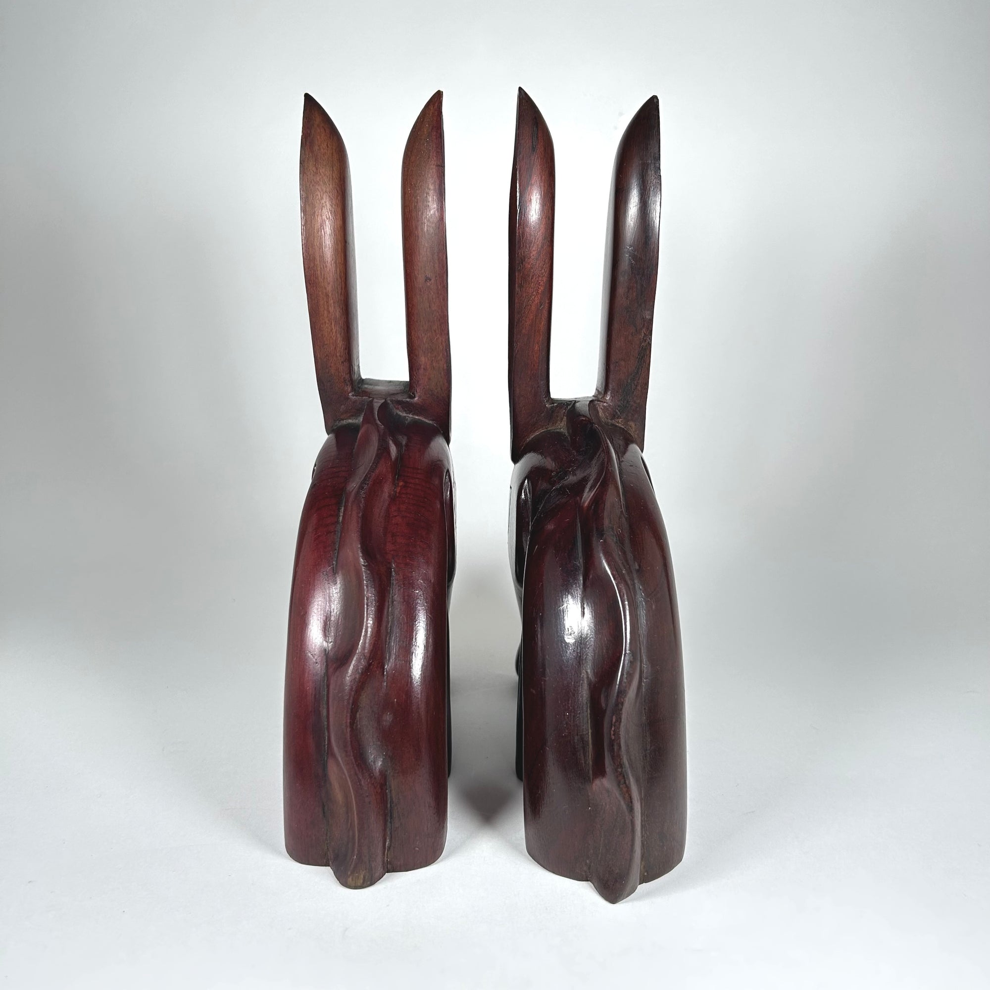 Mid-Century Modern Wood Donkey Bookends