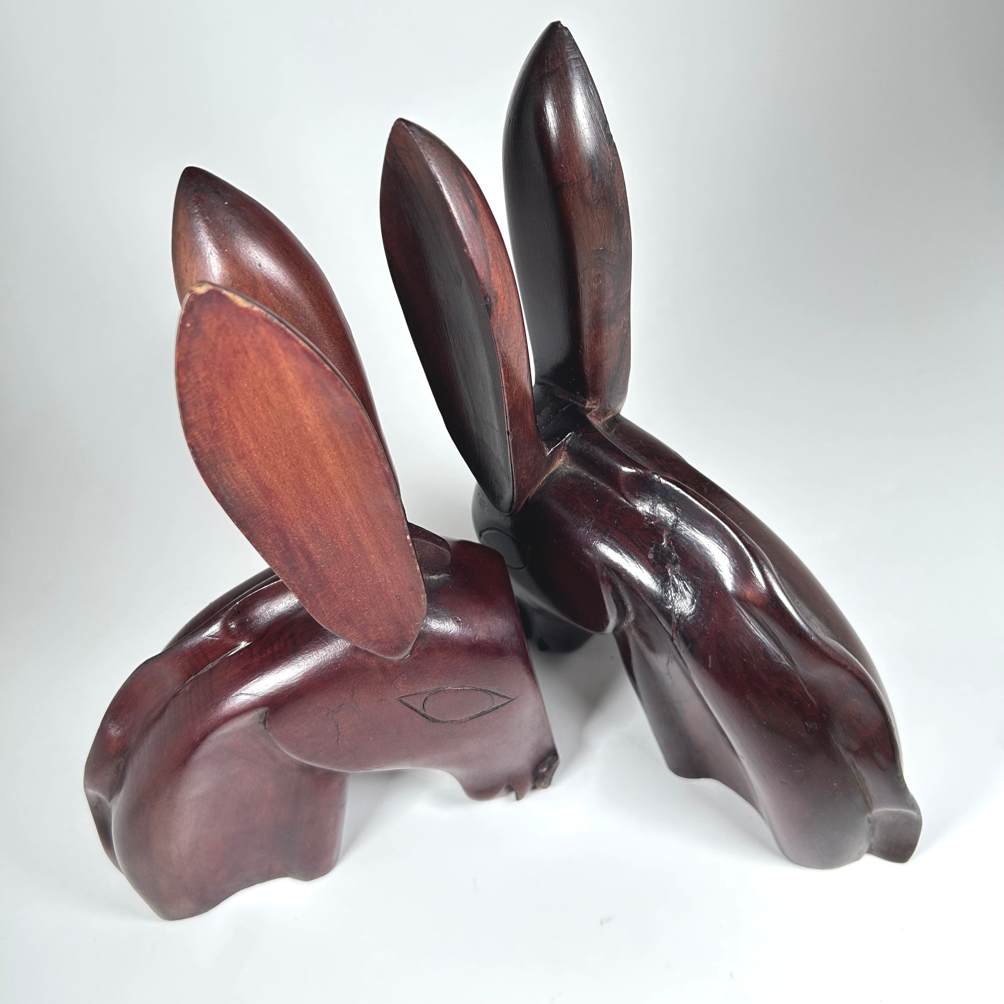 Mid-Century Modern Wood Donkey Bookends