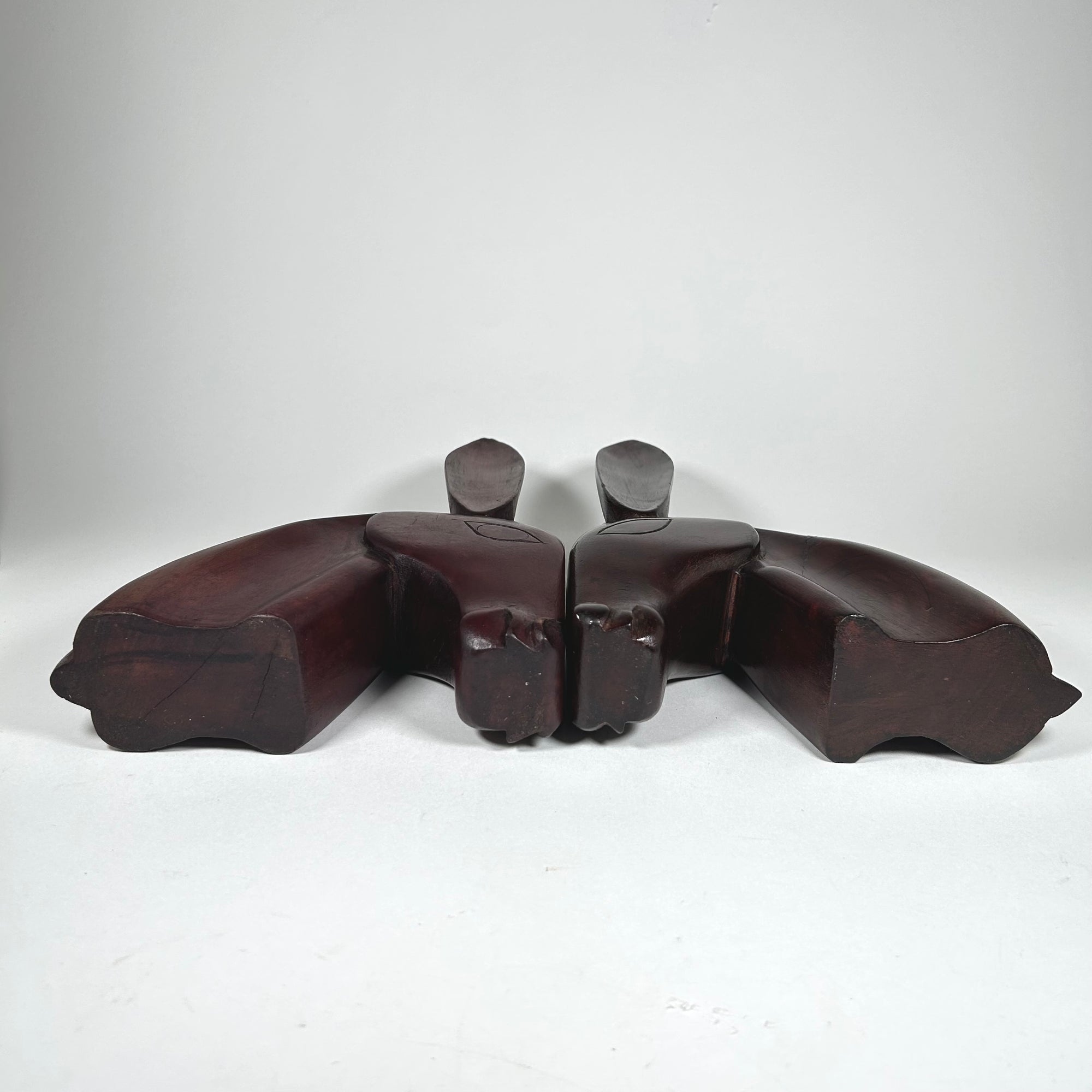 Mid-Century Modern Wood Donkey Bookends