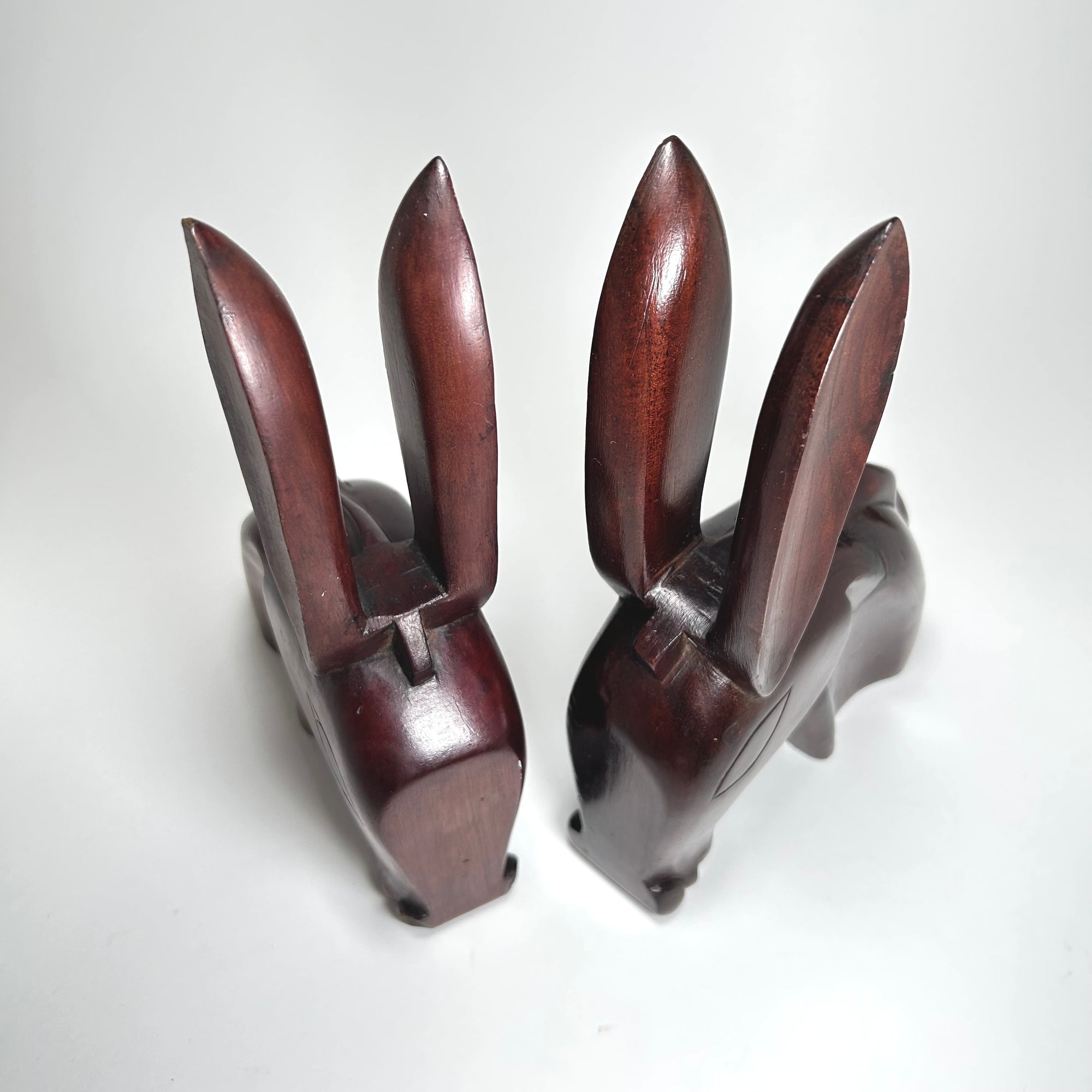 Mid-Century Modern Wood Donkey Bookends