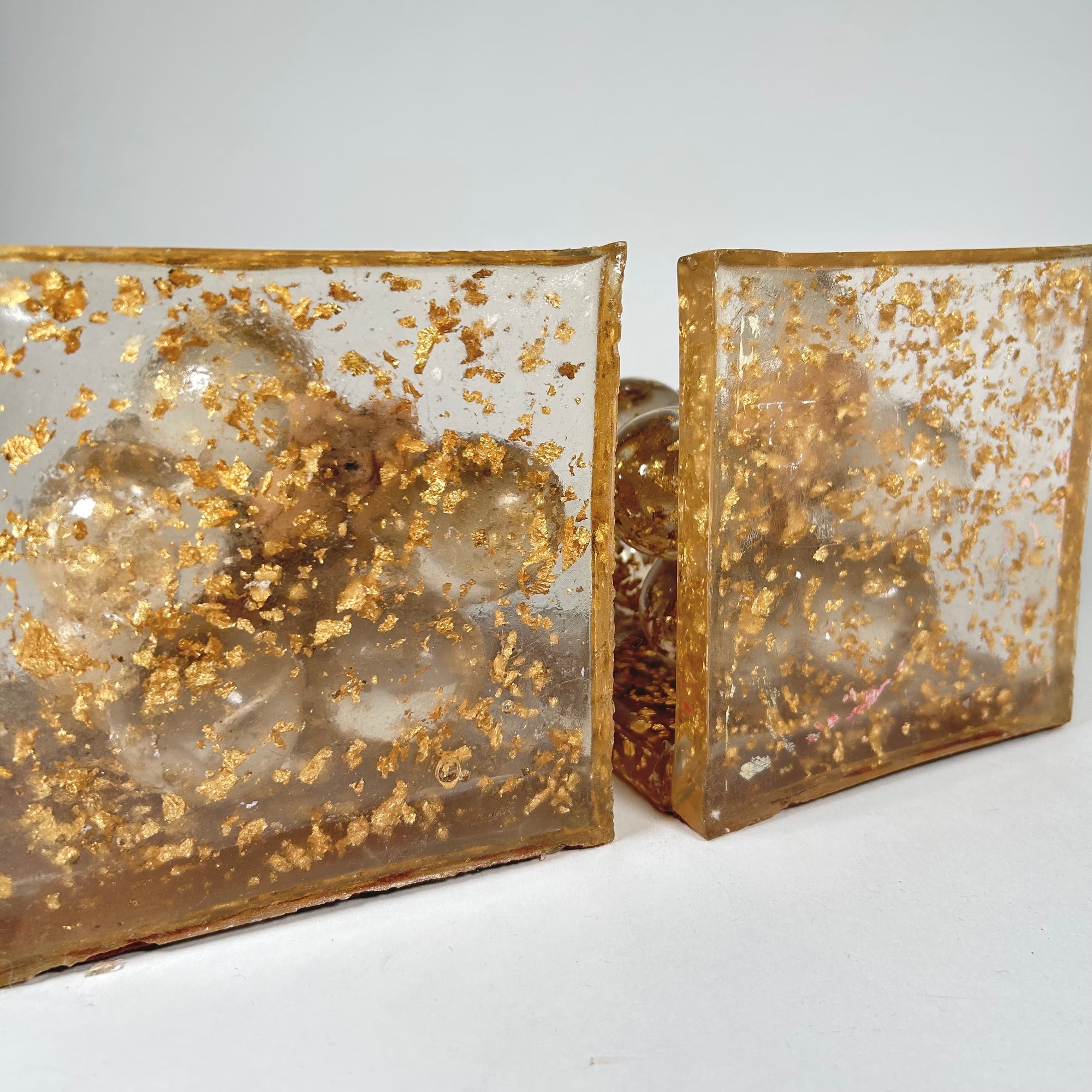 Resin Grape Bunch Bookends with Gold Flecks