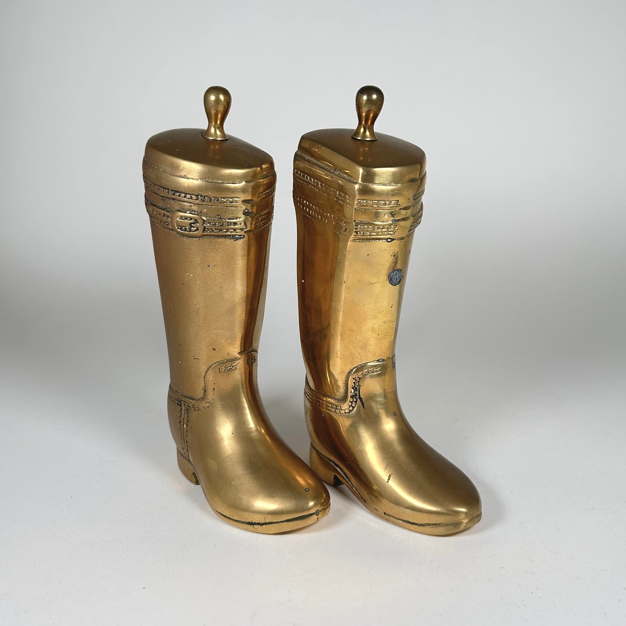 Brass Equestrian Riding Boot Bookends