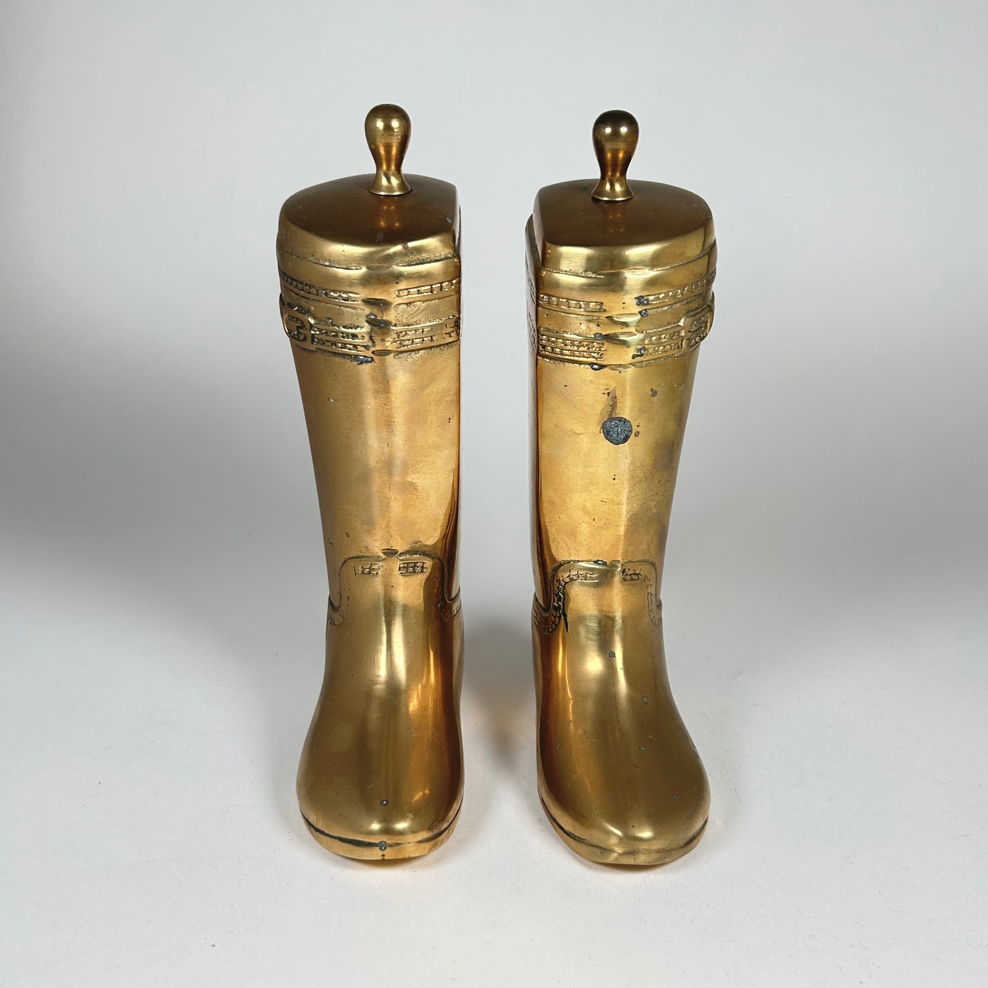 Brass Equestrian Riding Boot Bookends