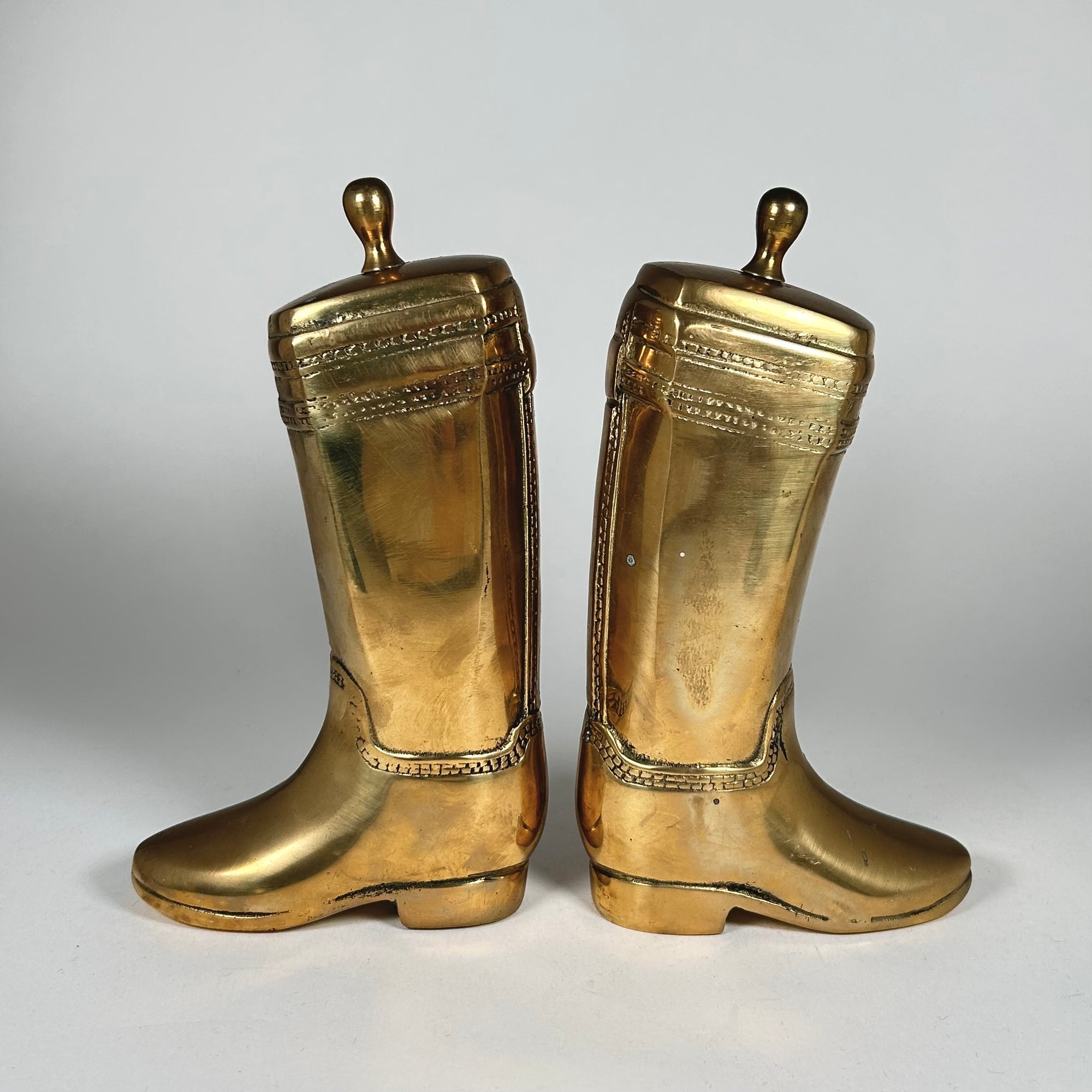 Brass Equestrian Riding Boot Bookends