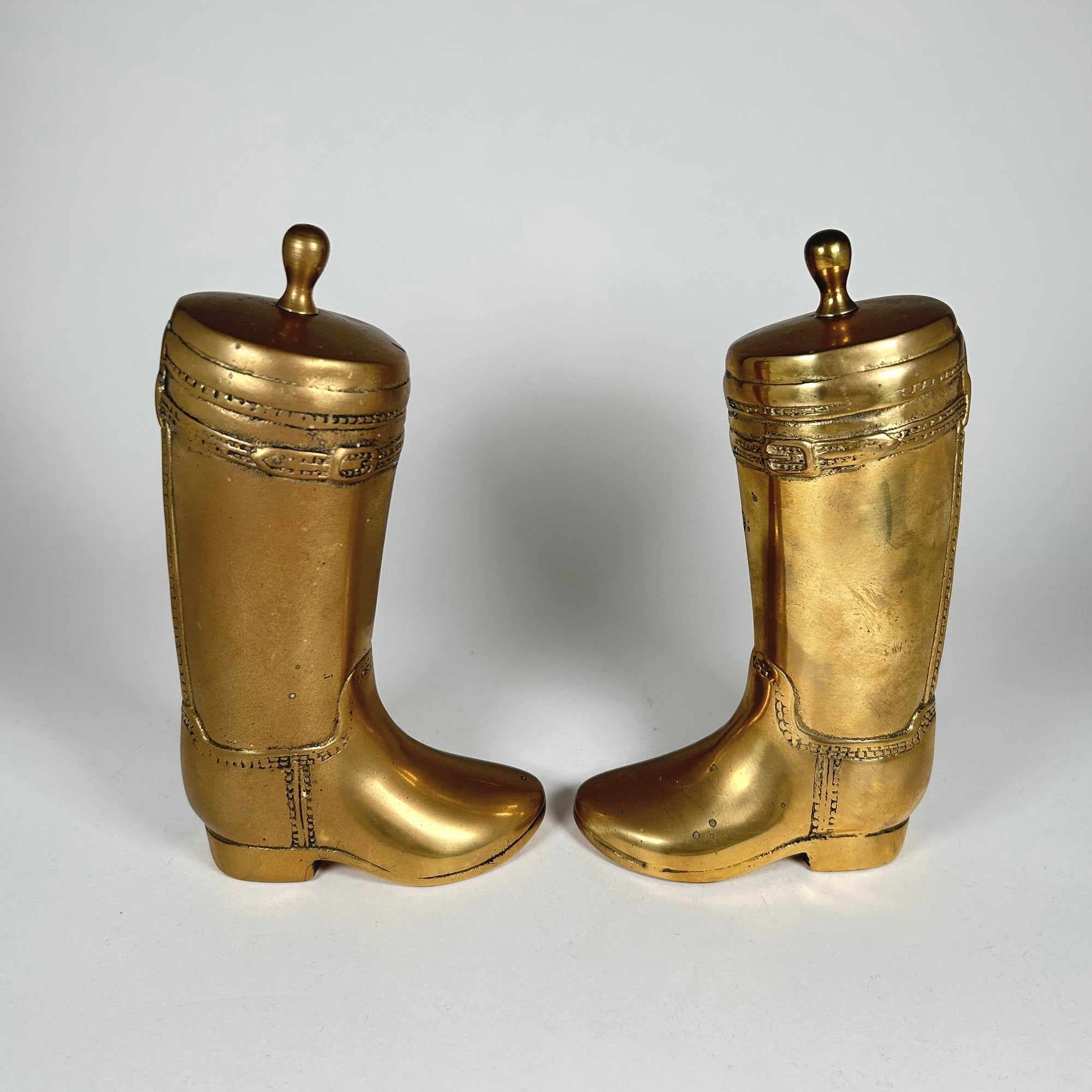 Brass Equestrian Riding Boot Bookends