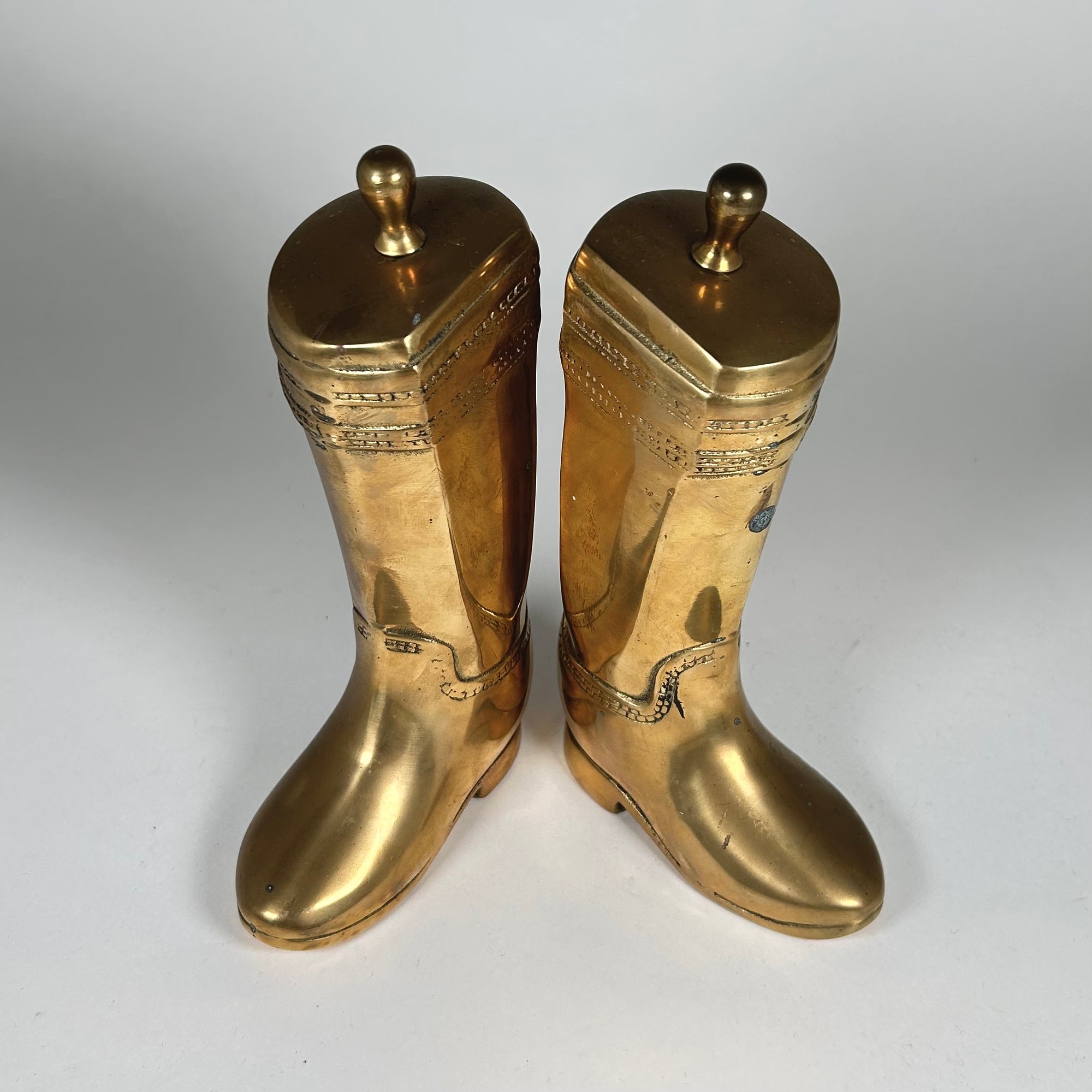 Brass Equestrian Riding Boot Bookends