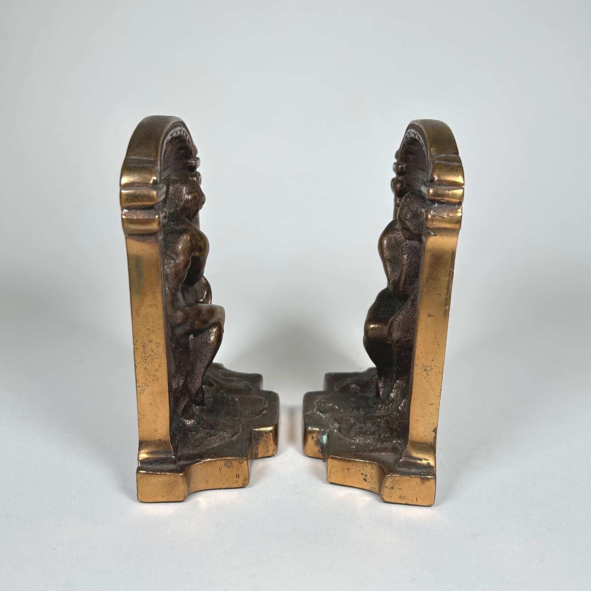 The Thinker Cast Brass Small Bookend Set