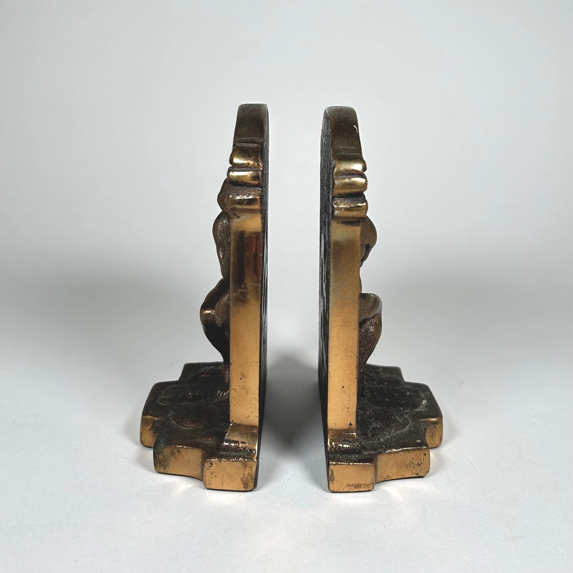 The Thinker Cast Brass Small Bookend Set
