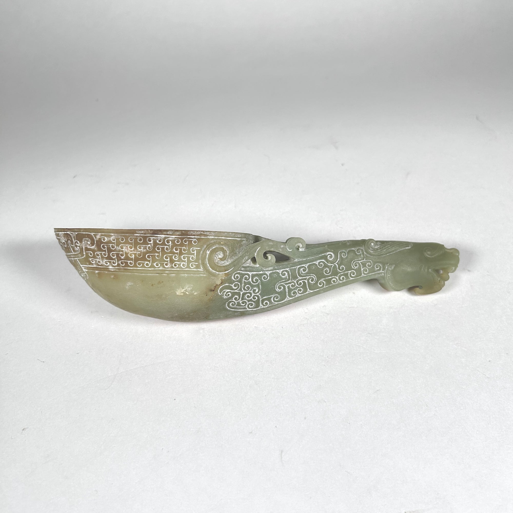 Etched Asian Ceremonial Spoon with Dragon Motif