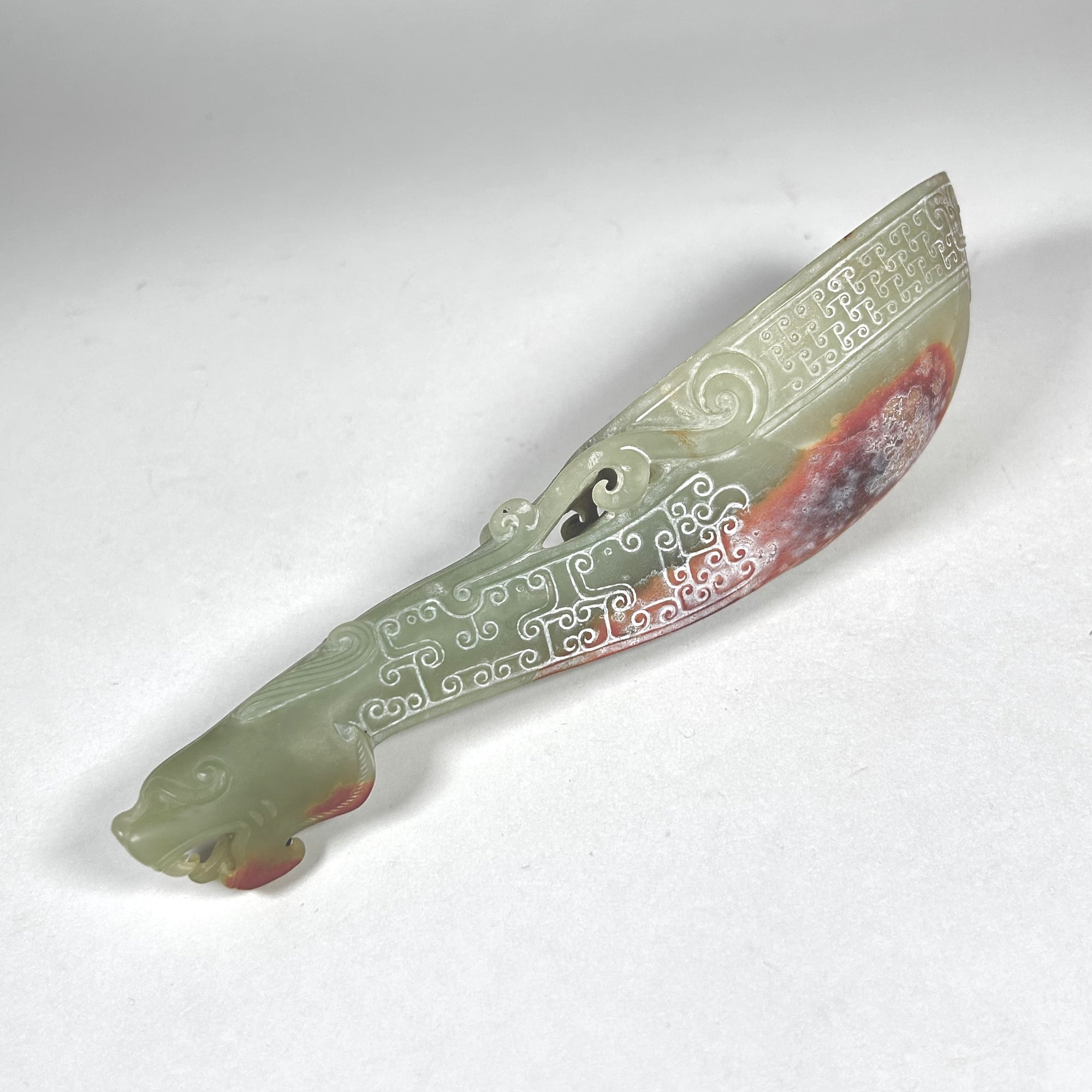 Etched Asian Ceremonial Spoon with Dragon Motif