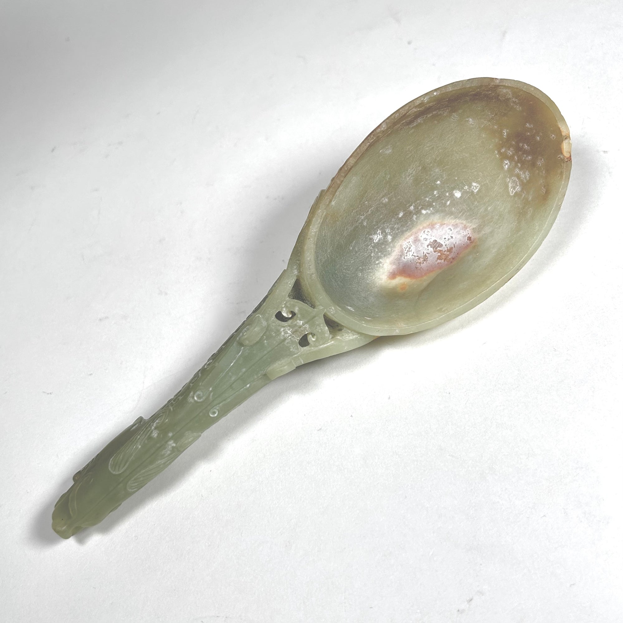 Etched Asian Ceremonial Spoon with Dragon Motif
