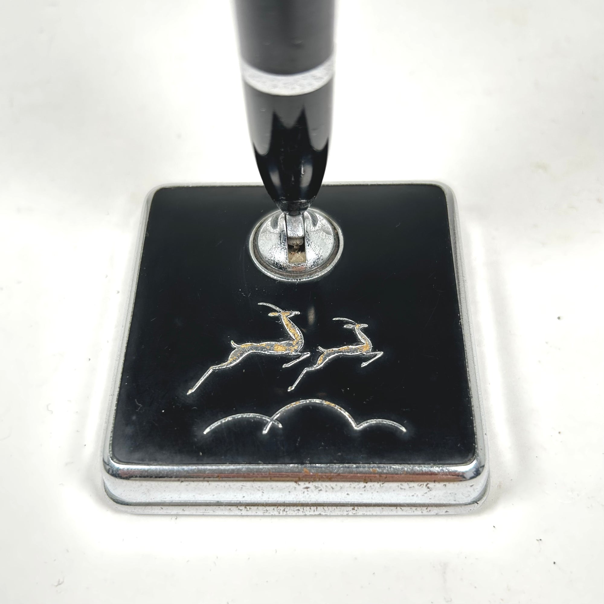 Art Deco Style Pen Stand with Leaping Dear