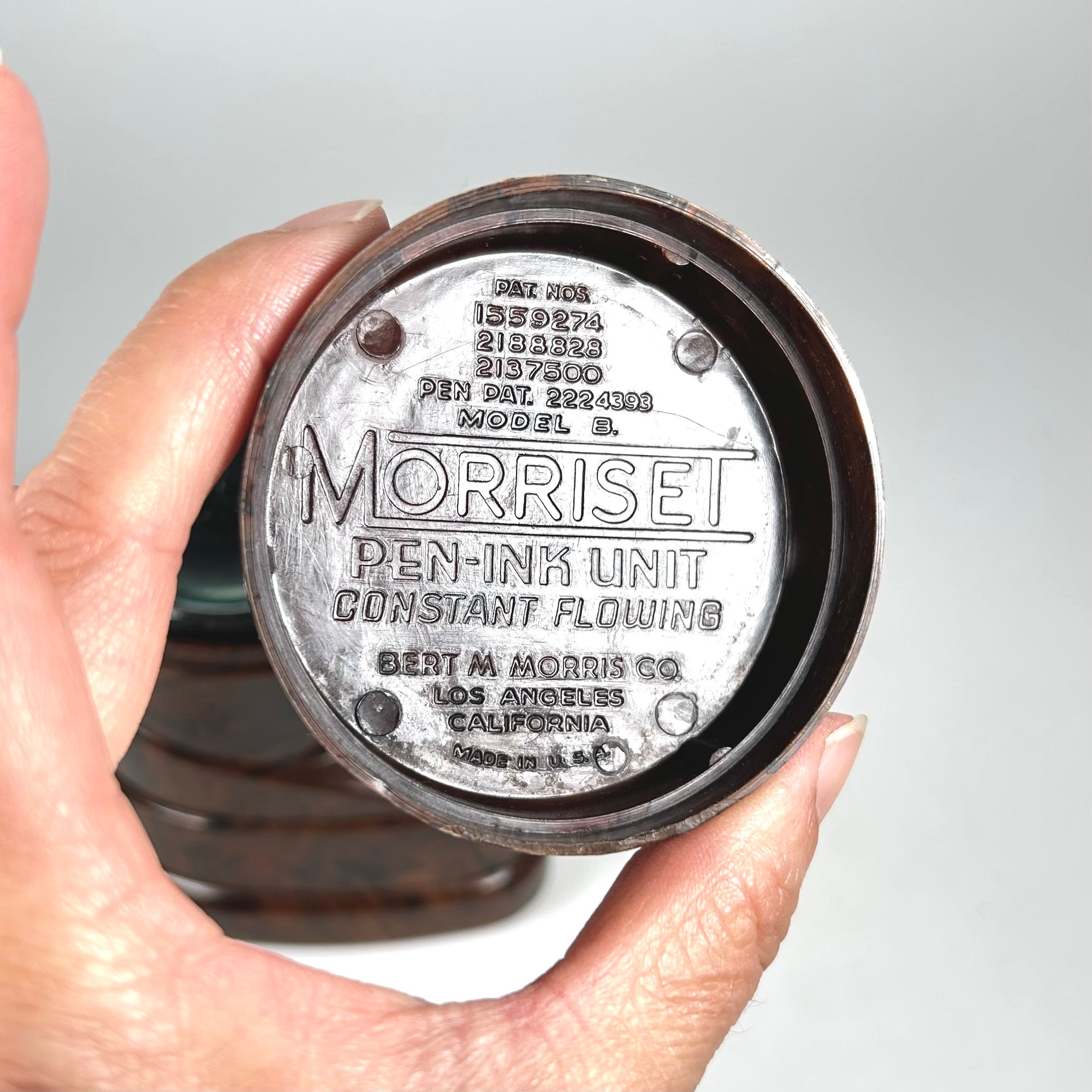 Morriset Pen Ink Unit Constant Flowing Ink Well in Brown Swirl