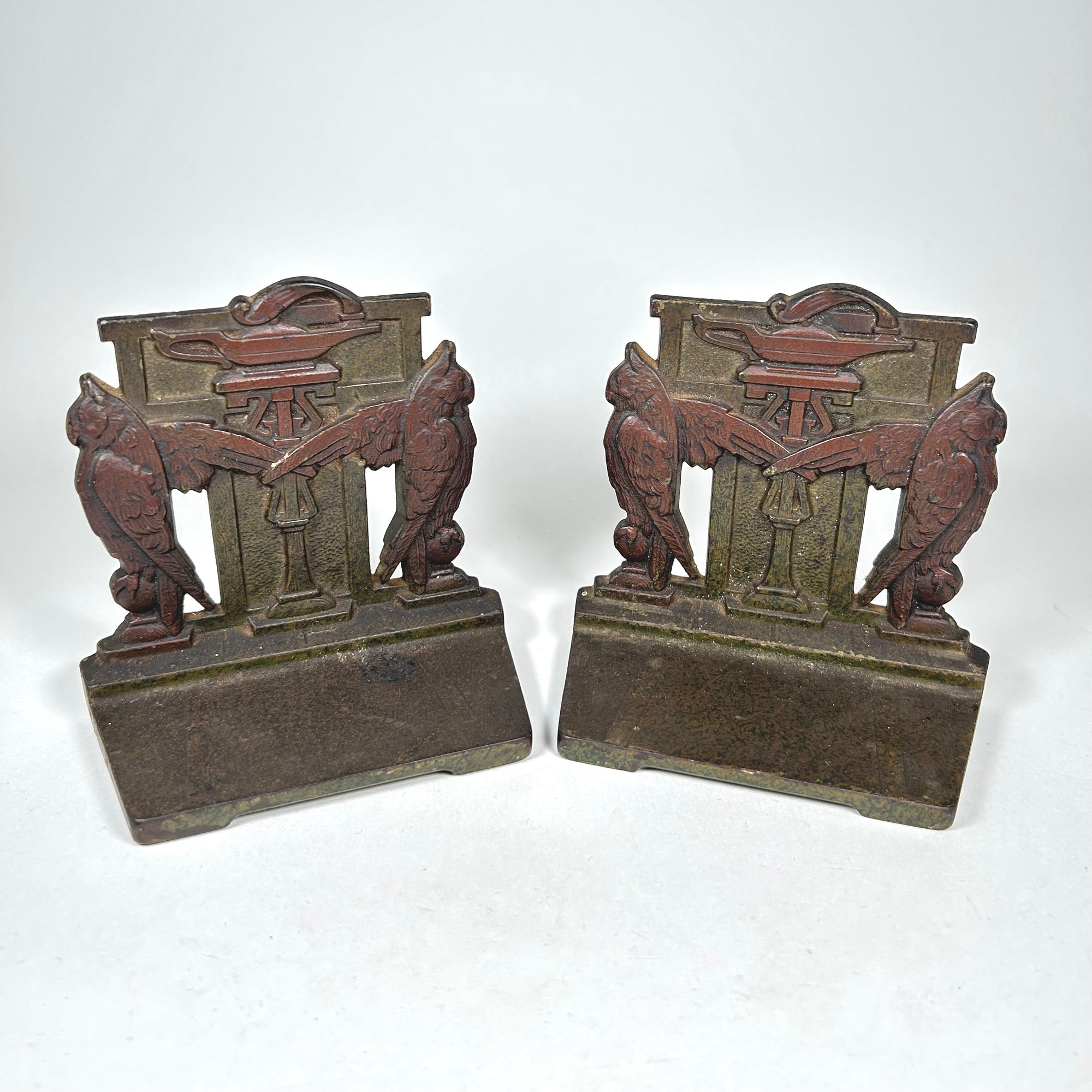 Vintage Owls and Lamp of Knowledge Bookends by Judd Mfg. Co.