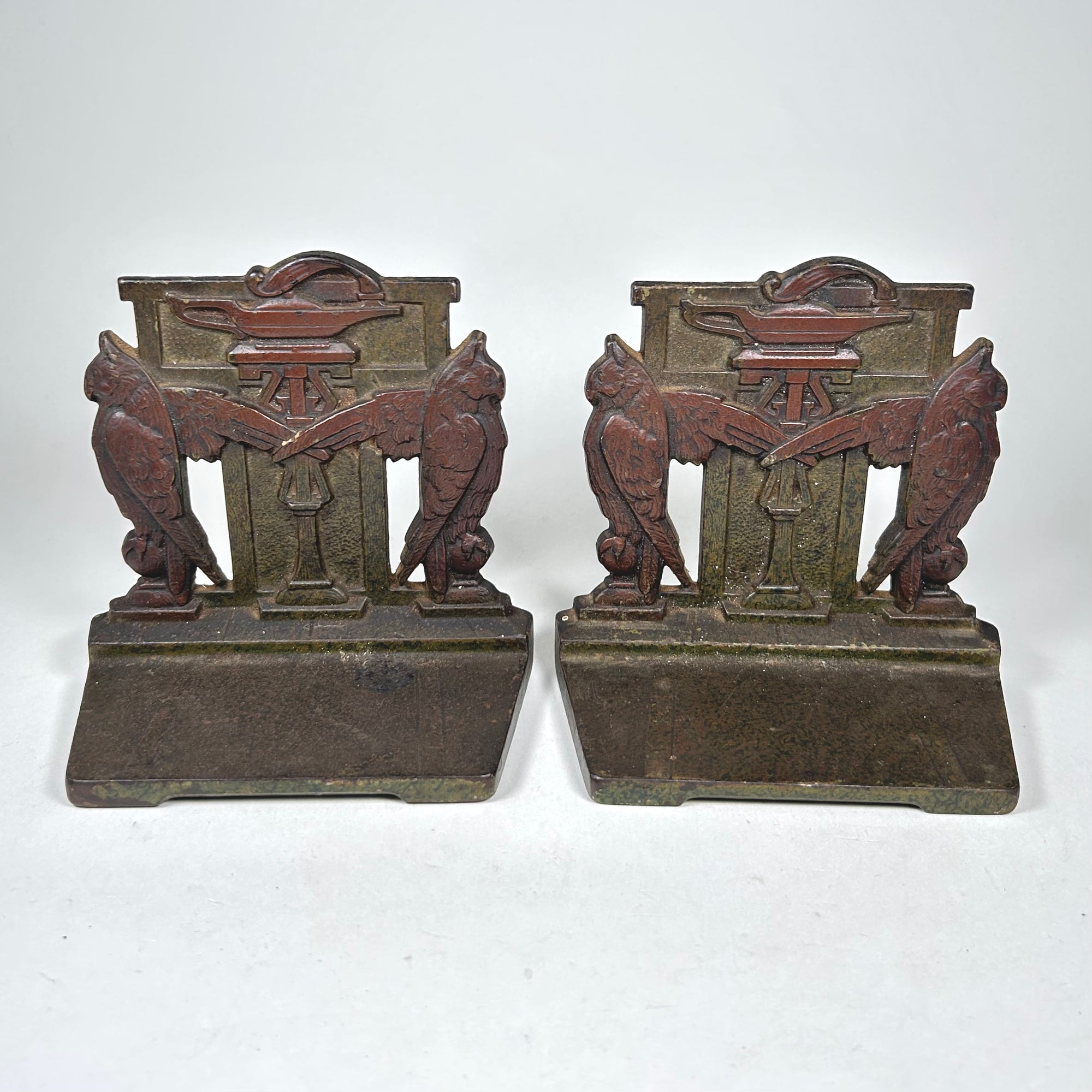Vintage Owls and Lamp of Knowledge Bookends by Judd Mfg. Co.