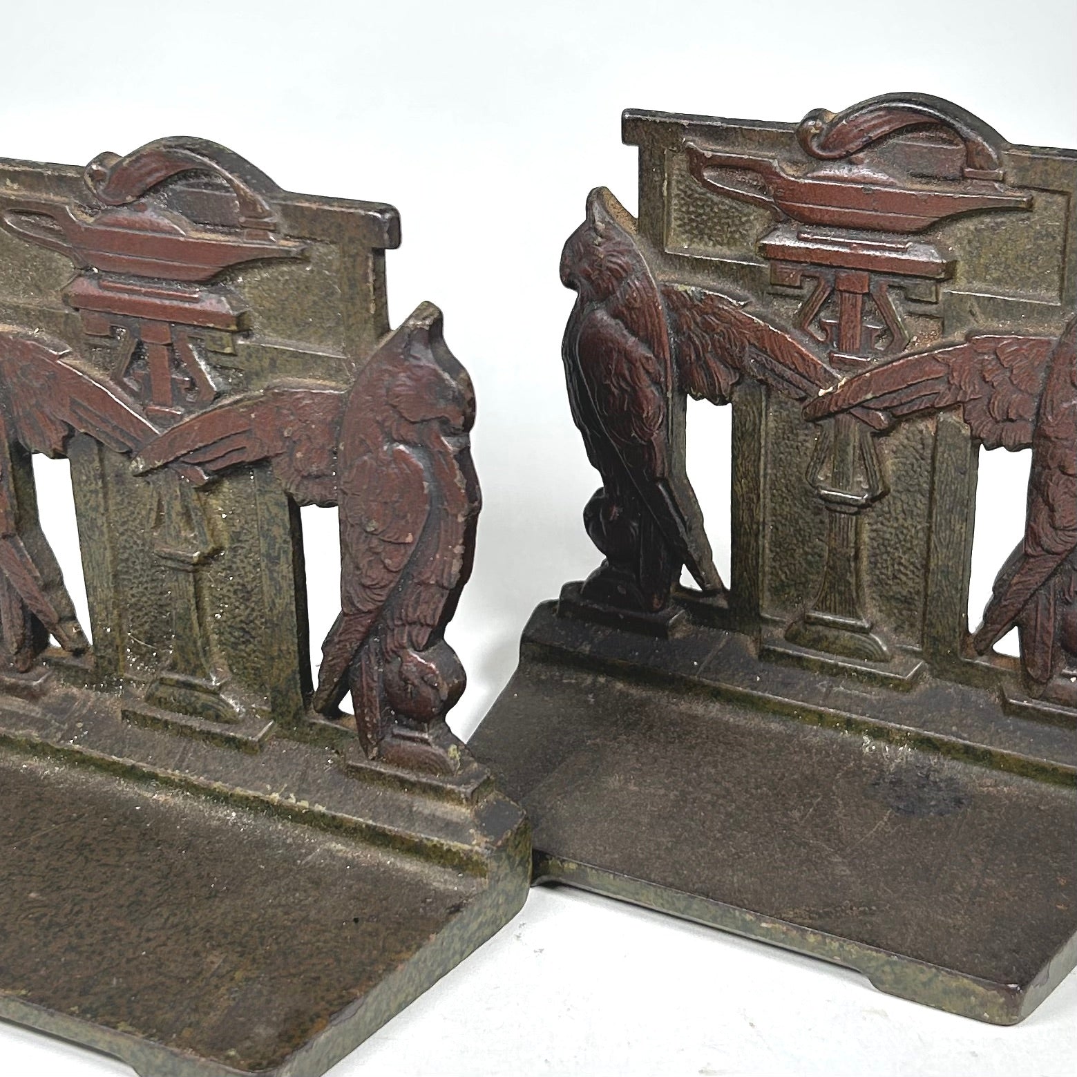 Vintage Owls and Lamp of Knowledge Bookends by Judd Mfg. Co.