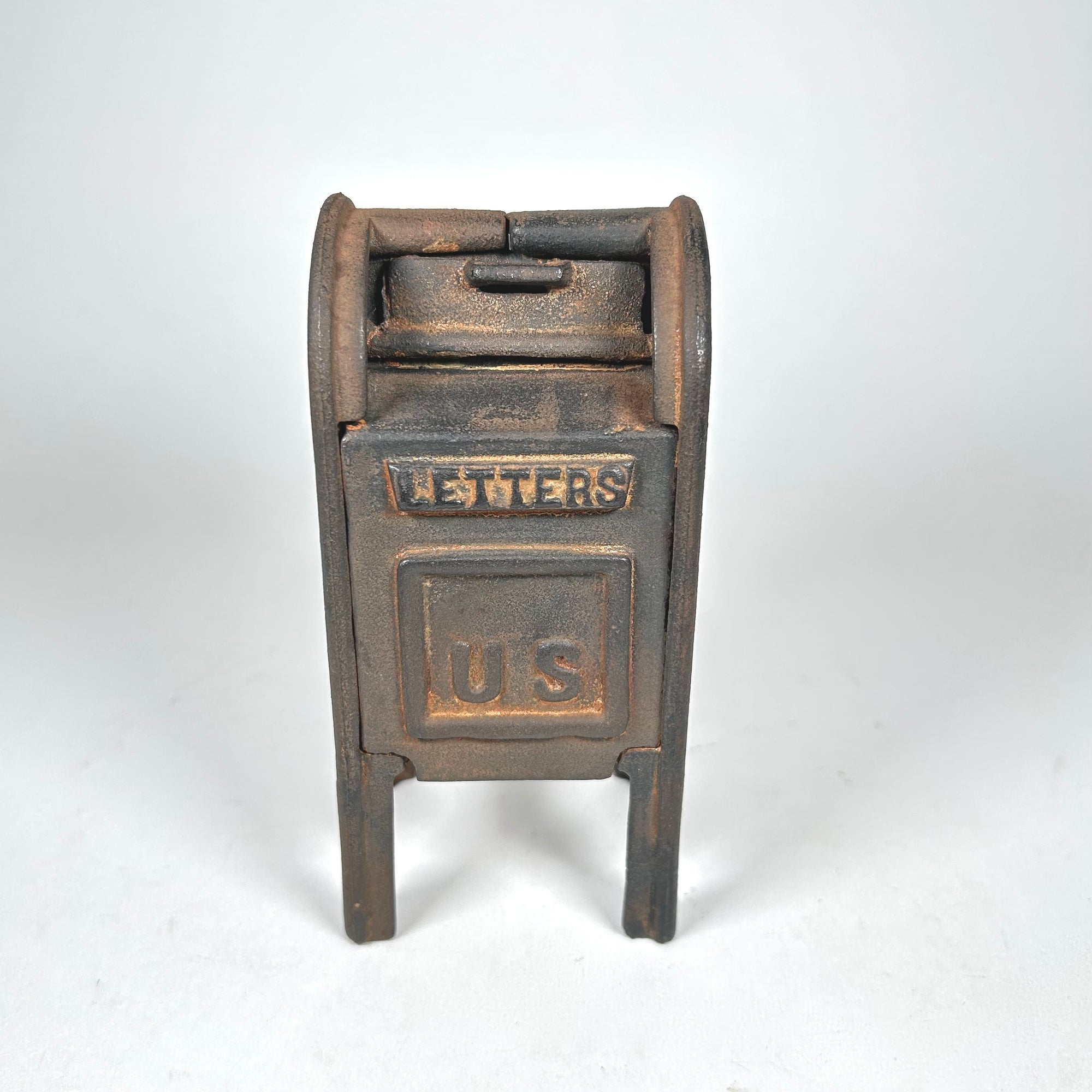 Cast Iron US Mail Box Coin Bank / Desk Toy