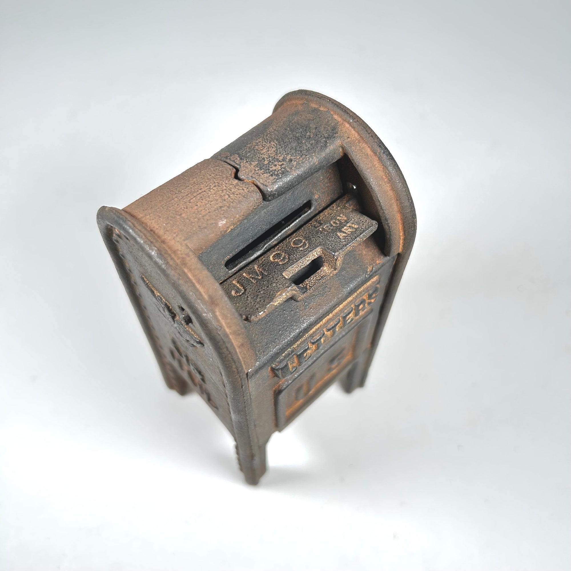 Cast Iron US Mail Box Coin Bank / Desk Toy