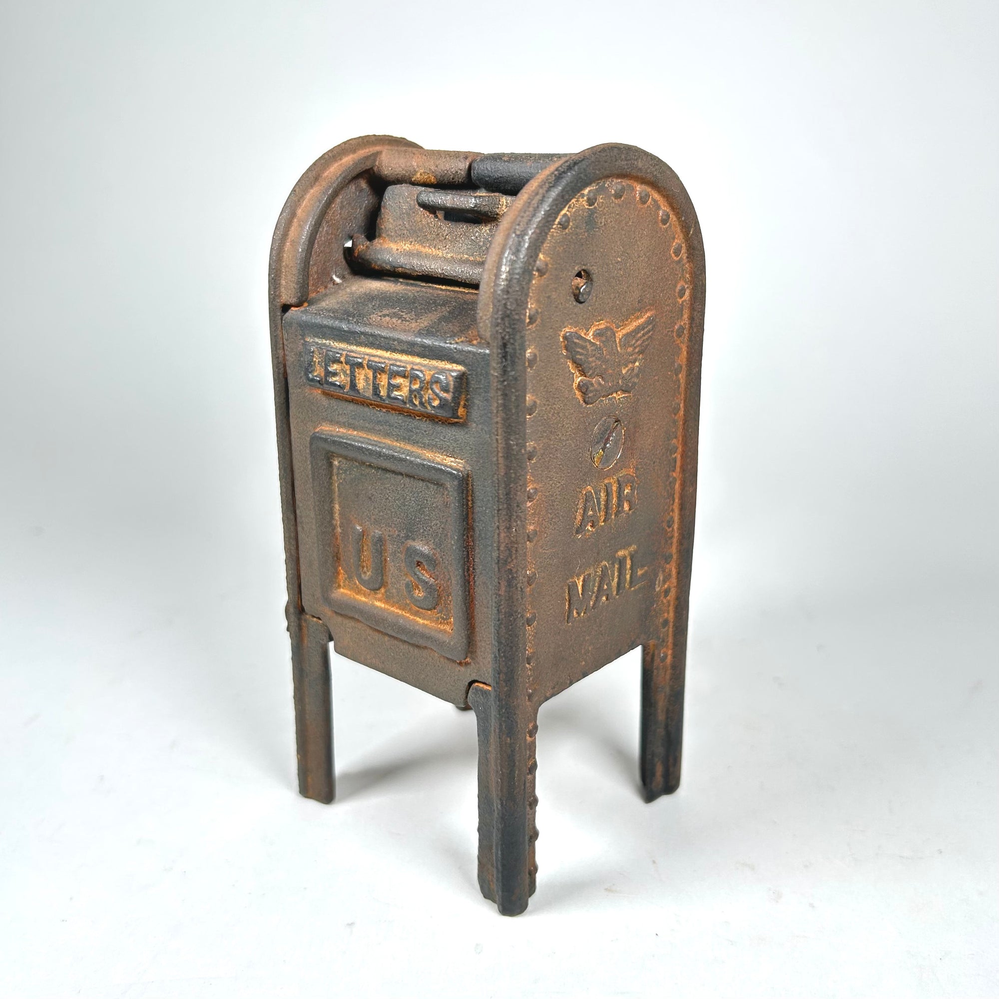 Cast Iron US Mail Box Coin Bank / Desk Toy